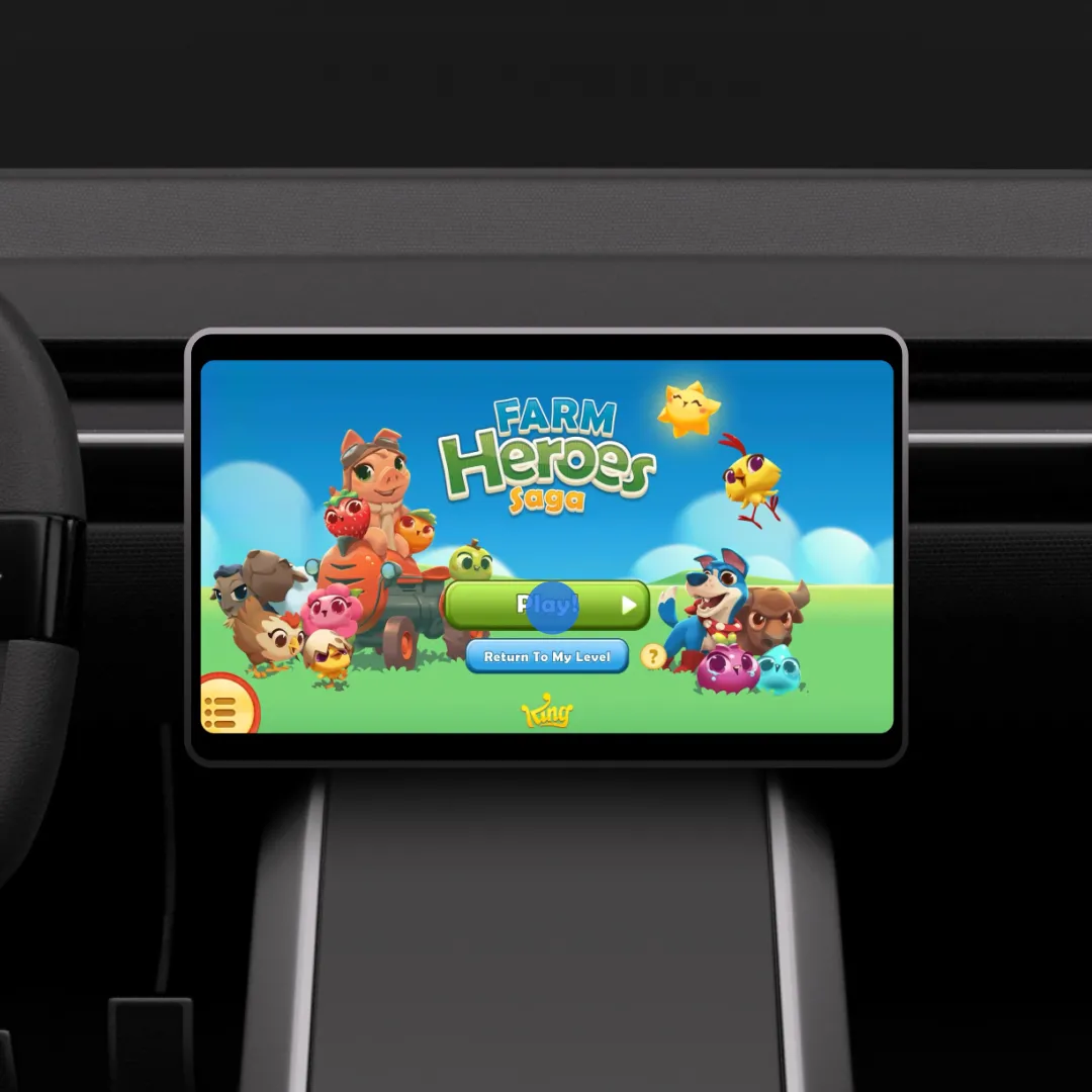 Ảnh minh họa màn hình trò chơi Angry Birds 2 trên hệ thống Android Auto trong xe hơi