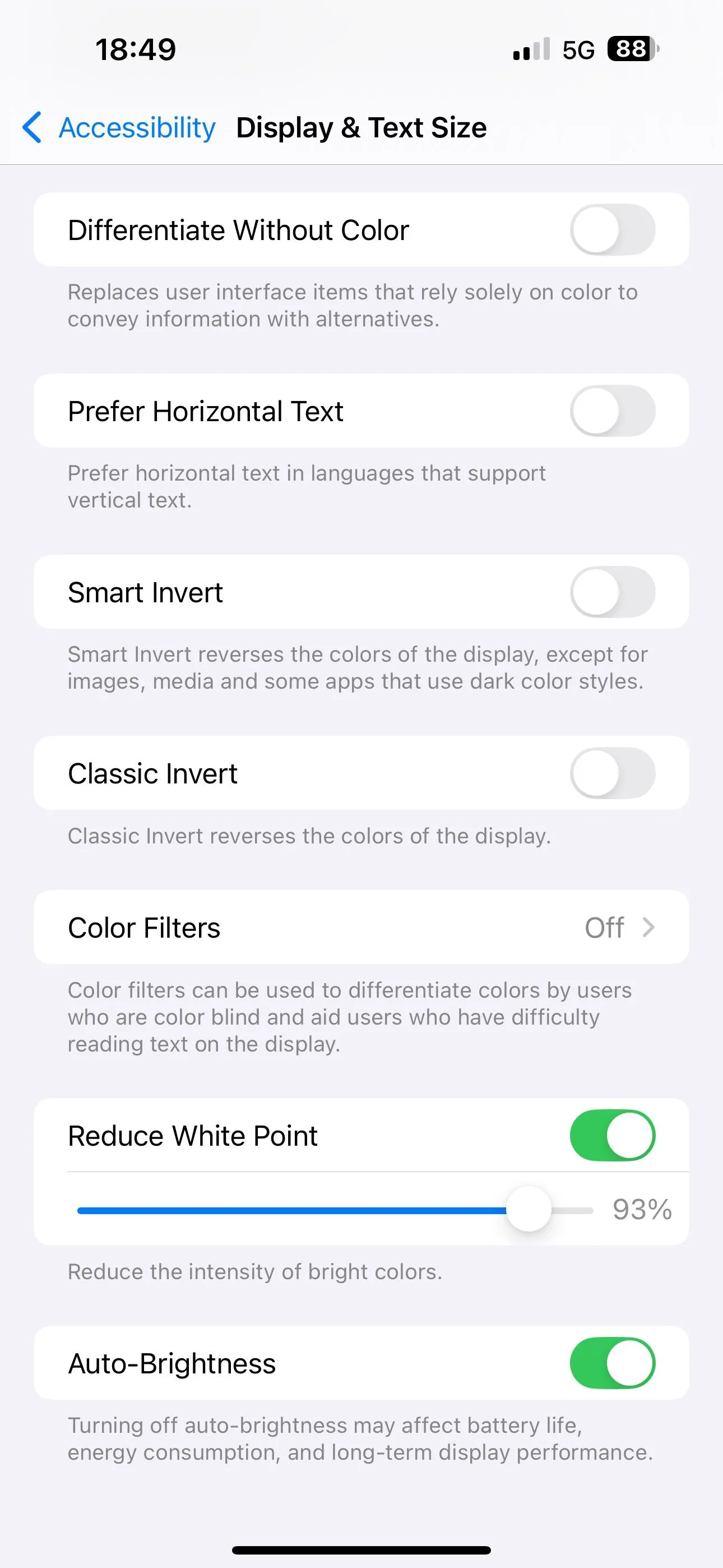 Bật tùy chọn Giảm Điểm trắng trên iPhone và điều chỉnh cường độ để làm dịu màn hình ban đêm
