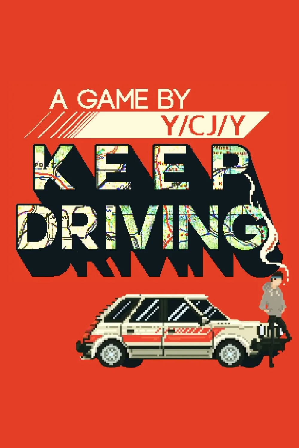 Bìa game Keep Driving với hình ảnh chiếc xe đang chạy trên con đường rộng mở dưới ánh nắng, biểu tượng cho chuyến phiêu lưu mùa hè đầy tự do.