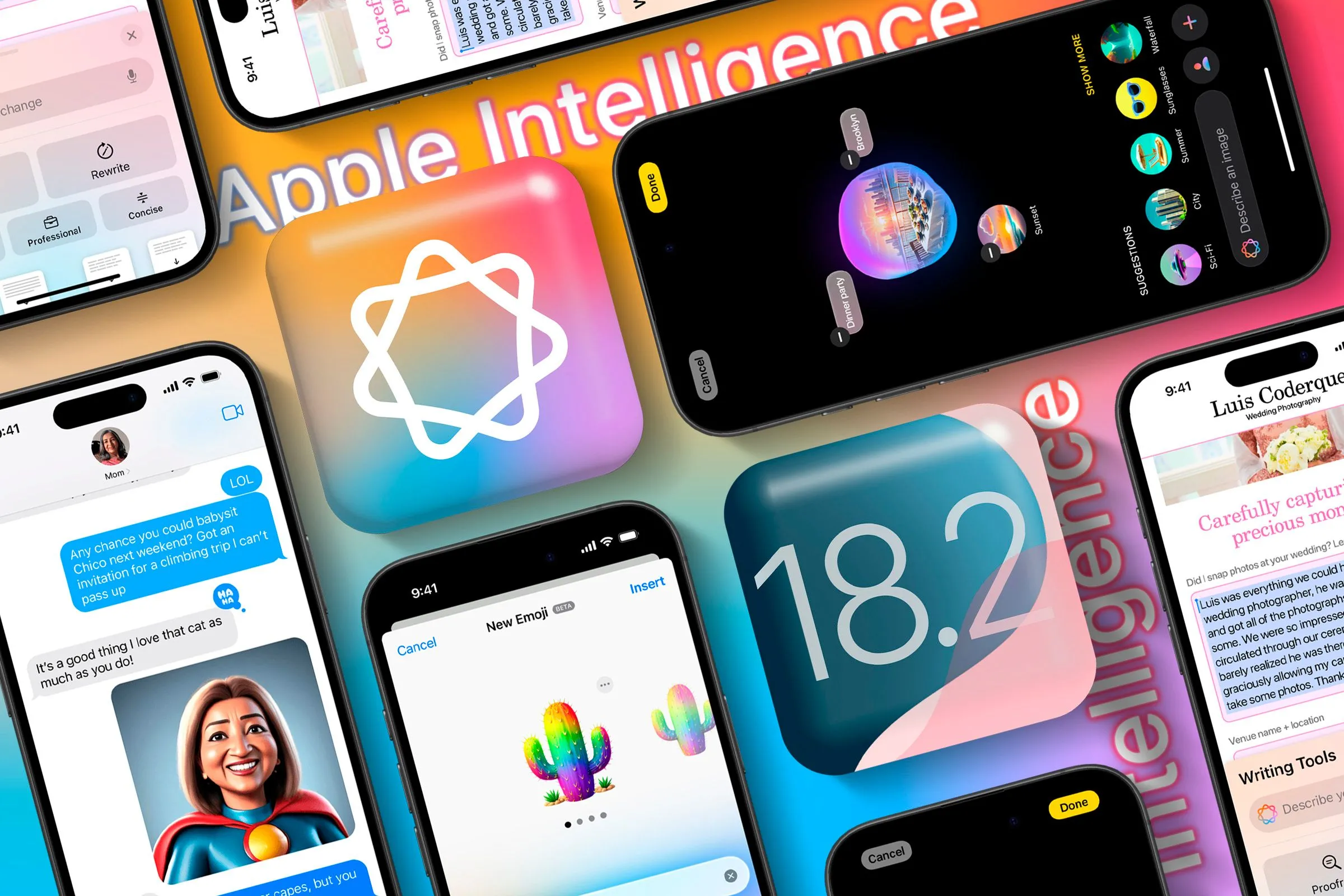 Biểu tượng Apple Intelligence cùng các tính năng AI khác liên quan đến tóm tắt thông báo Mail.