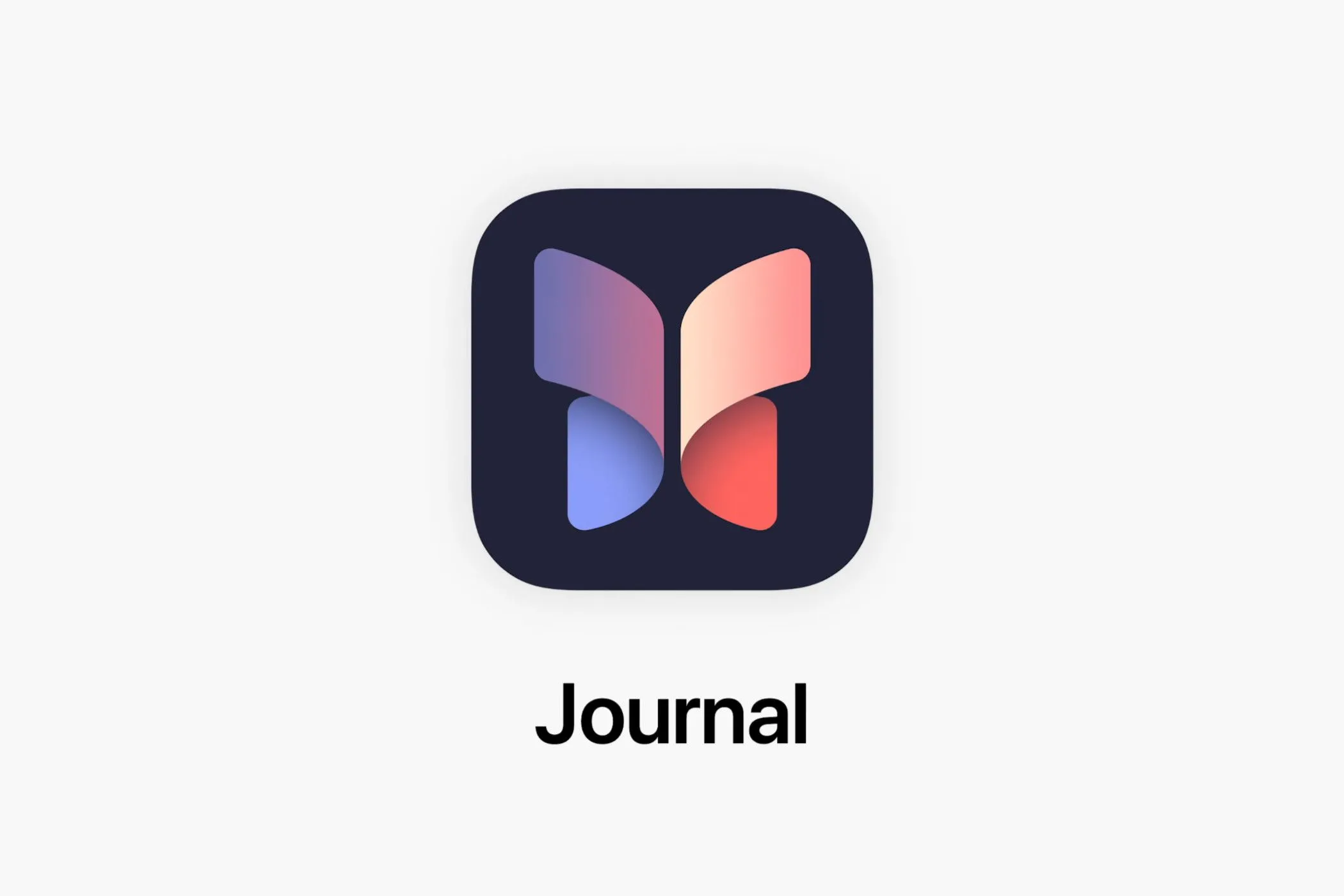 Biểu tượng ứng dụng Apple Journal với thiết kế tối giản, biểu tượng quyển sổ.