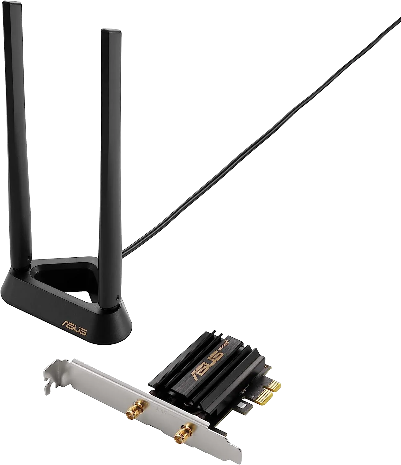 Card mạng Wi-Fi 6E rời ASUS PCE-AXE58BT với ăng-ten và Bluetooth
