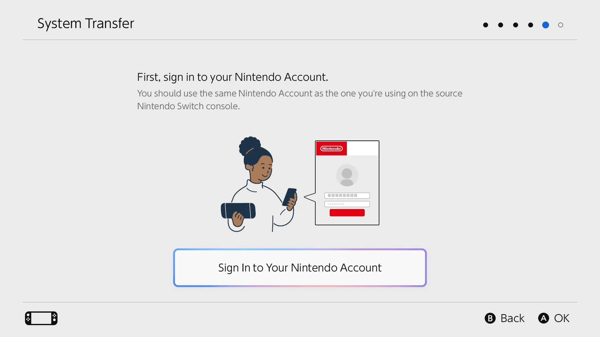 Đăng nhập tài khoản Nintendo trên máy Switch 2 để thực hiện chuyển dữ liệu