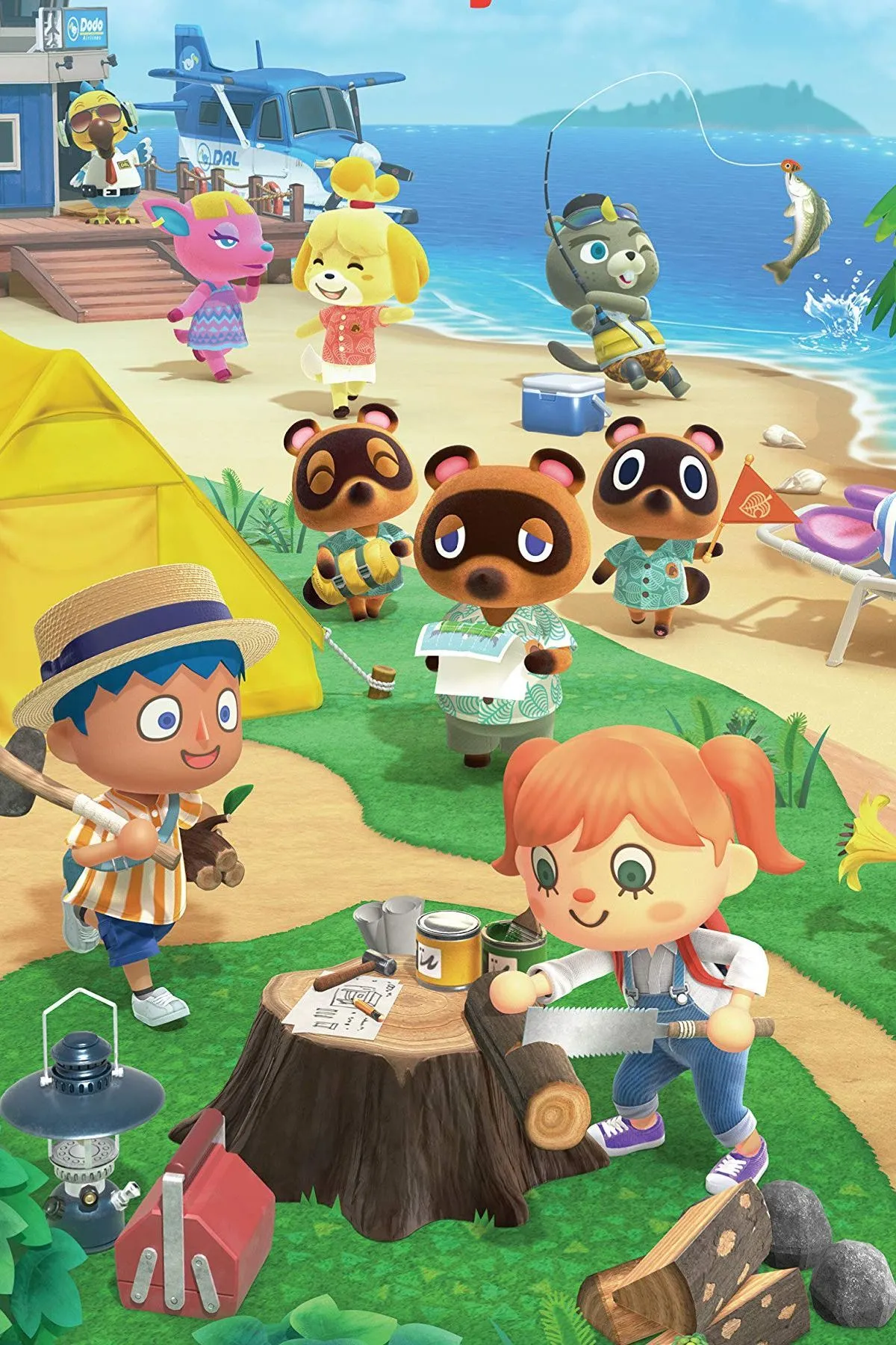 Đảo trong Animal Crossing: New Horizons tràn ngập ánh nắng mùa hè, với nhân vật đang tận hưởng cuộc sống yên bình bên bờ biển.