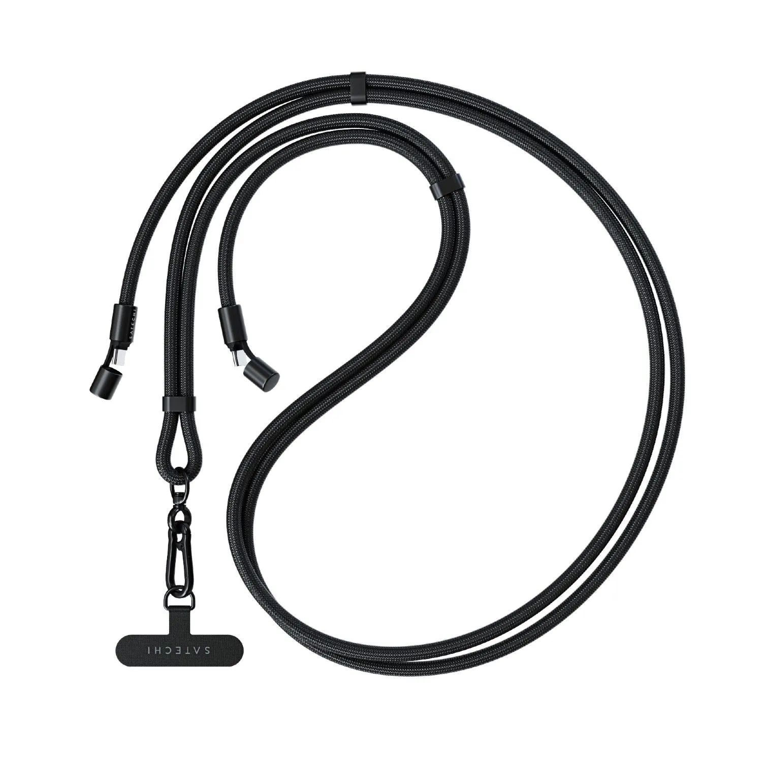Dây đeo cổ Satechi OntheGo USB-C Lanyard màu đen gọn gàng