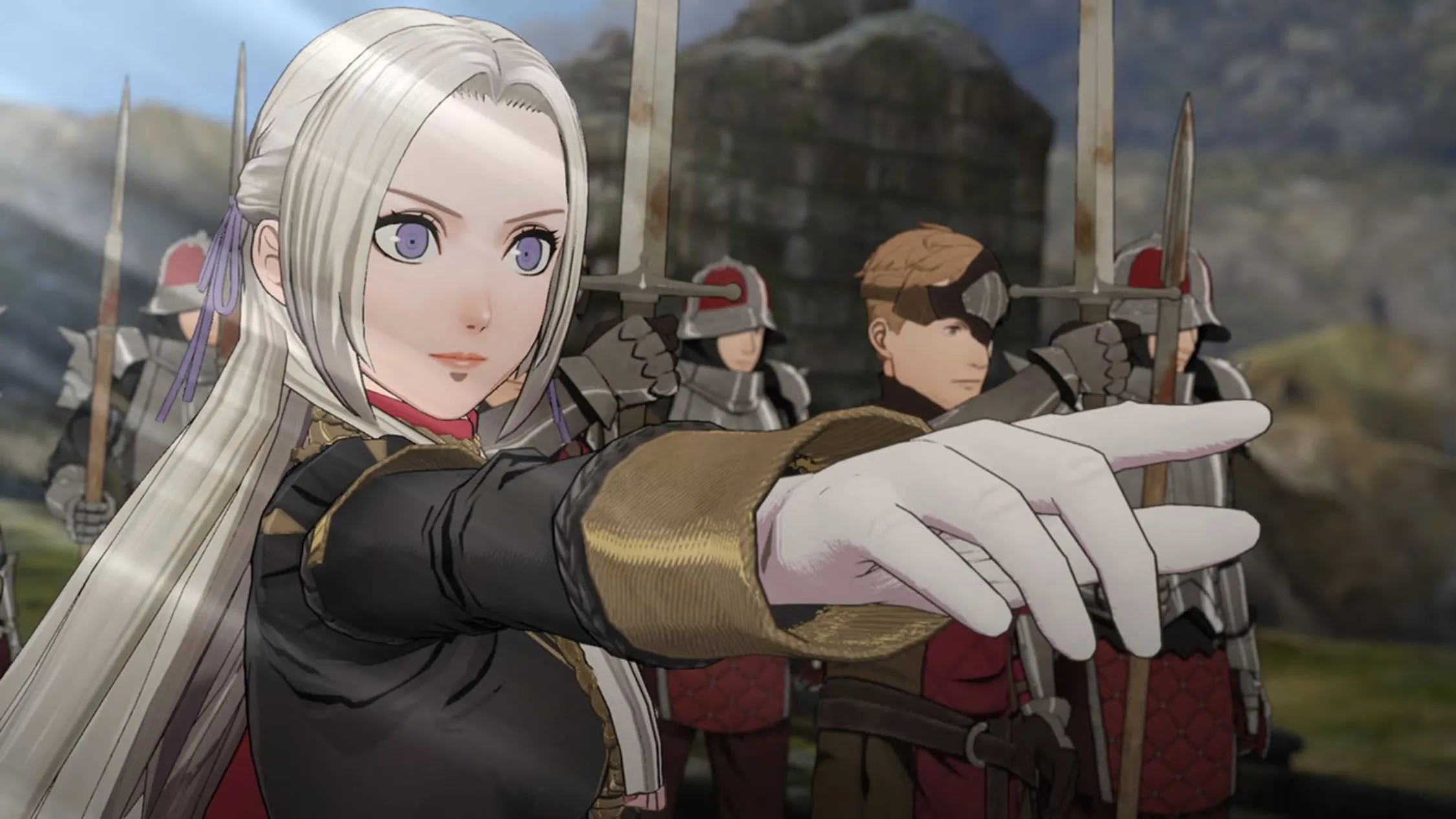 Edelgard trong Fire Emblem: Three Houses, một nhân vật có chiều sâu được khám phá qua các tuyến truyện lãng mạn.