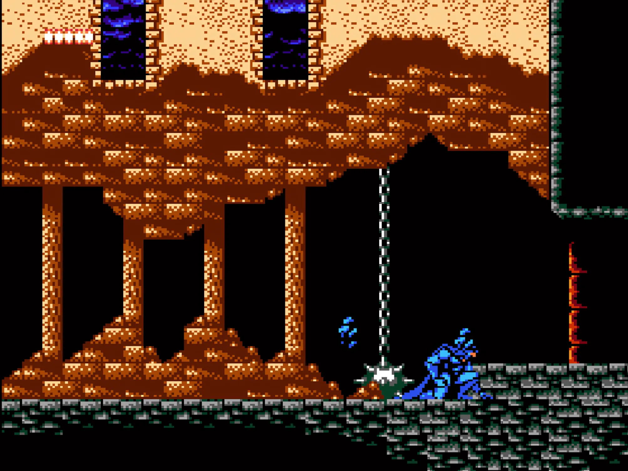 Gameplay của Batman: Return of the Joker trên Game Boy với Batman sử dụng gadget