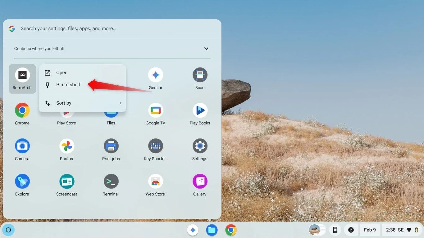 Ghim ứng dụng thường dùng vào Shelf trên ChromeOS để truy cập nhanh