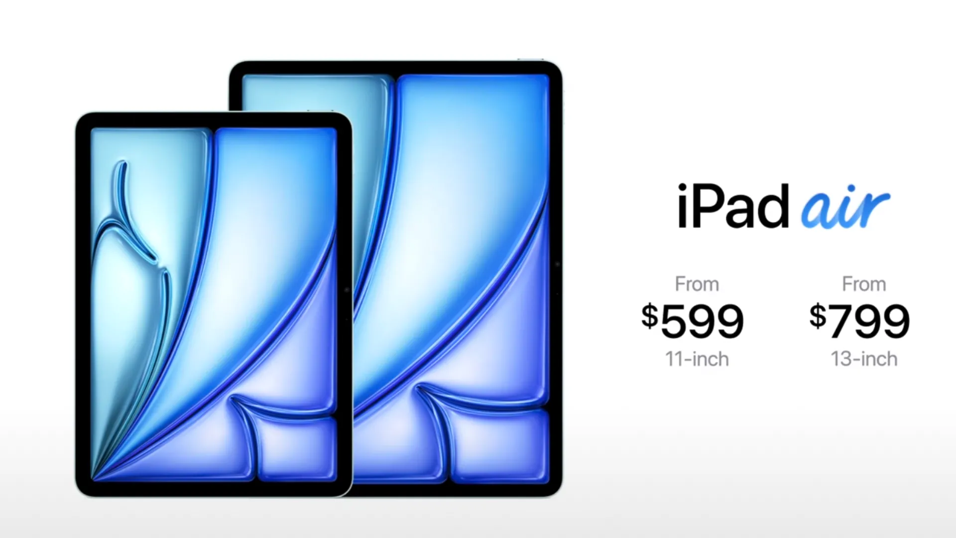 Giá niêm yết của iPad Air M2, thể hiện các mức giá khác nhau cho từng phiên bản và cấu hình