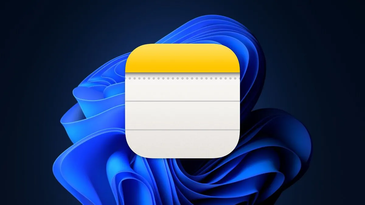 Giao diện Apple Notes khi truy cập qua trình duyệt web trên Windows 11, thể hiện hạn chế đa nền tảng.