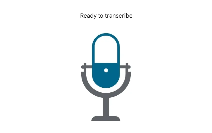 Giao diện Live Transcribe đang hoạt động hiển thị văn bản phiên âm theo thời gian thực