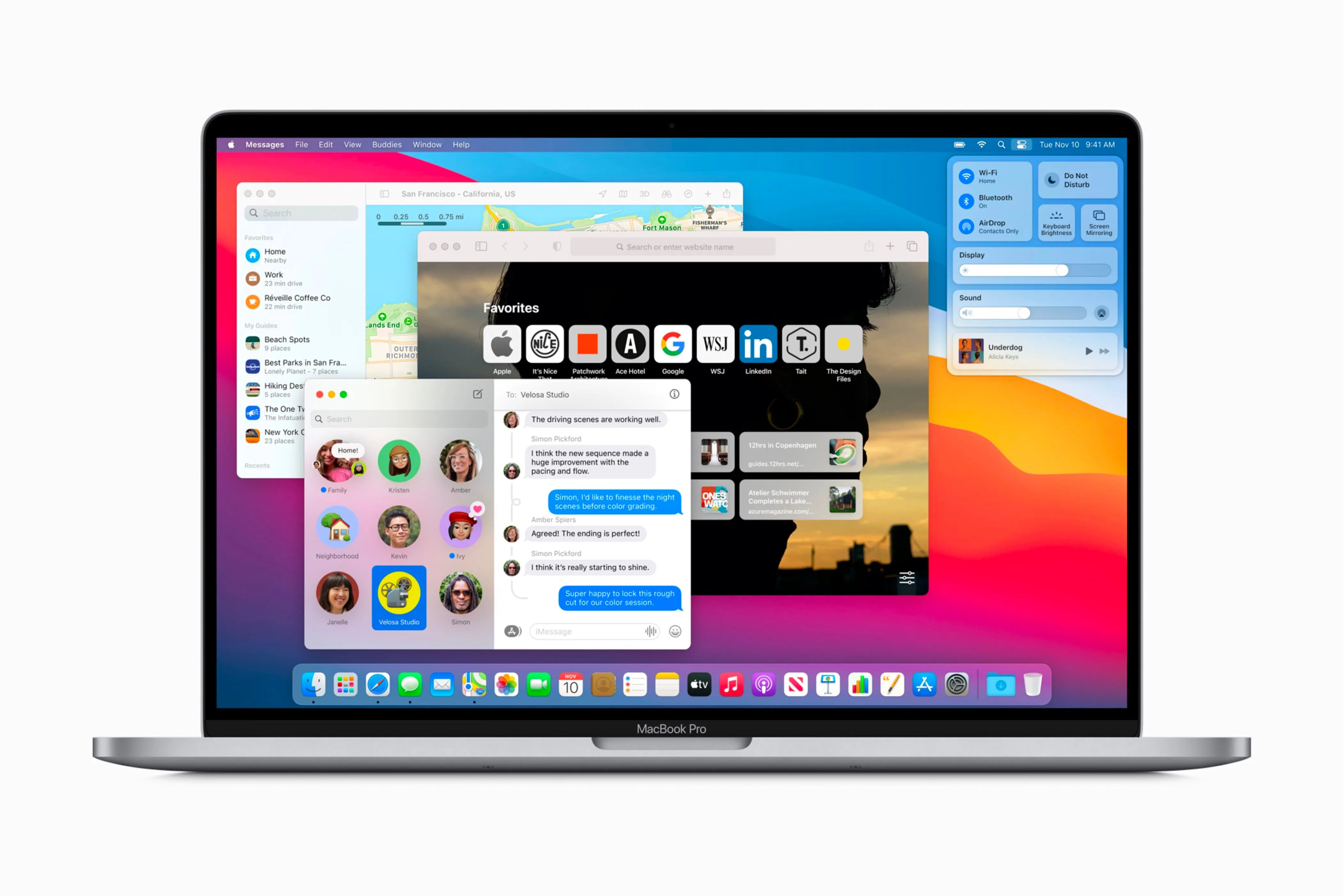 Giao diện macOS Big Sur trên máy Mac, với thiết kế mới gần gũi với iOS