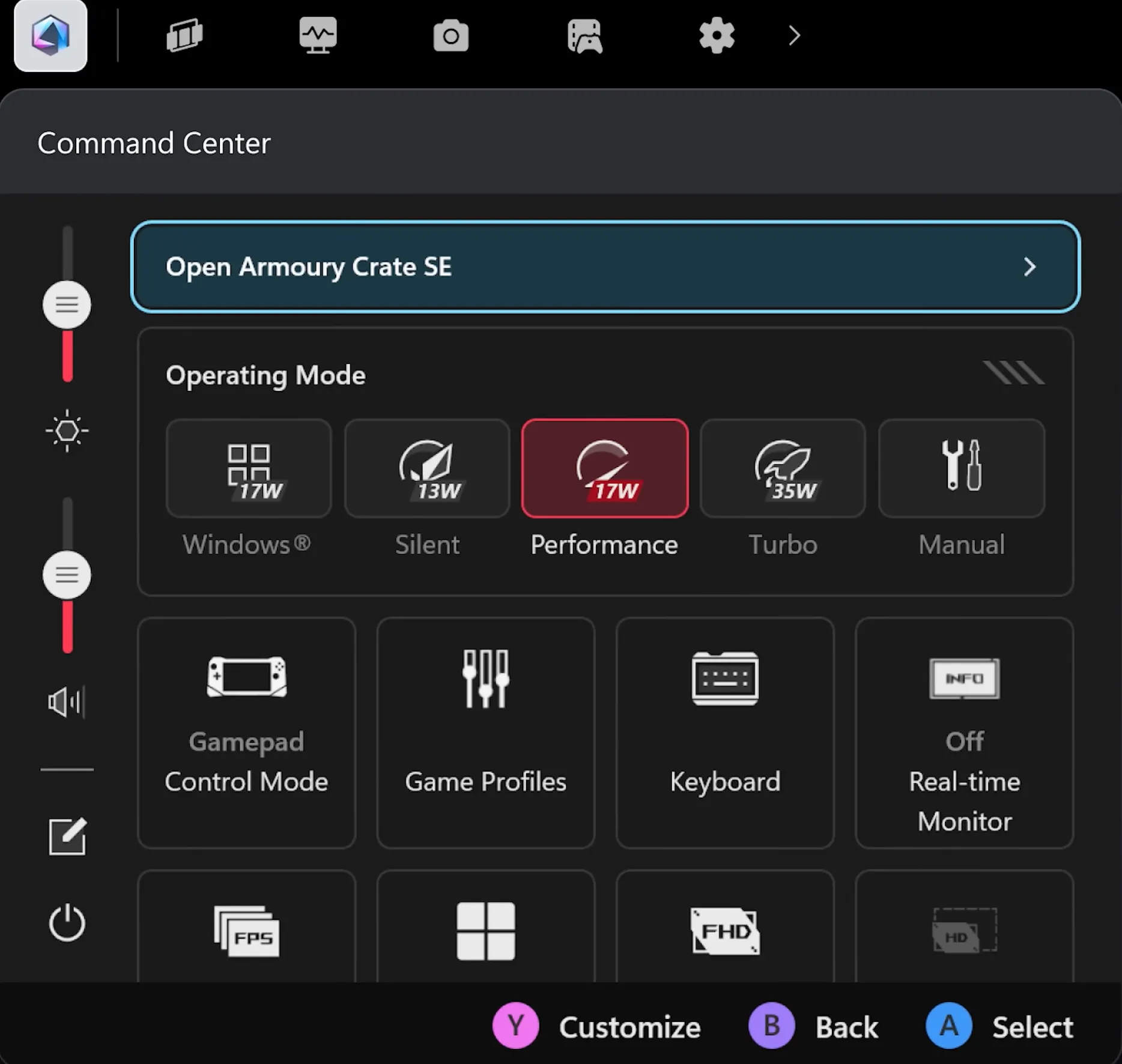 Giao diện Xbox Game Bar được thiết kế lại với widget ASUS Armoury Crate, hỗ trợ tùy chỉnh nhanh chóng khi chơi game.