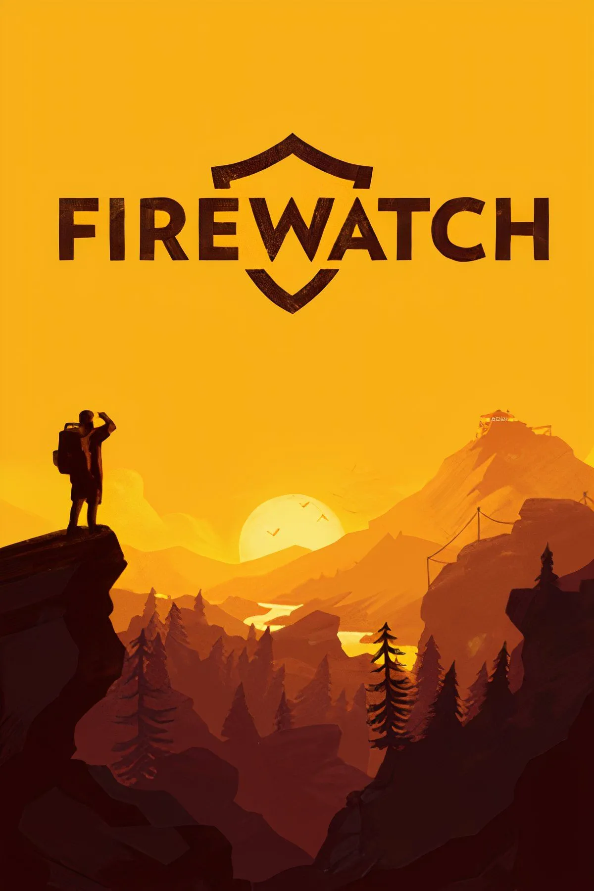Henry, nhân vật chính của Firewatch, đứng trên tháp quan sát giữa khu rừng Wyoming khô hạn, đối mặt với thử thách mùa hè.