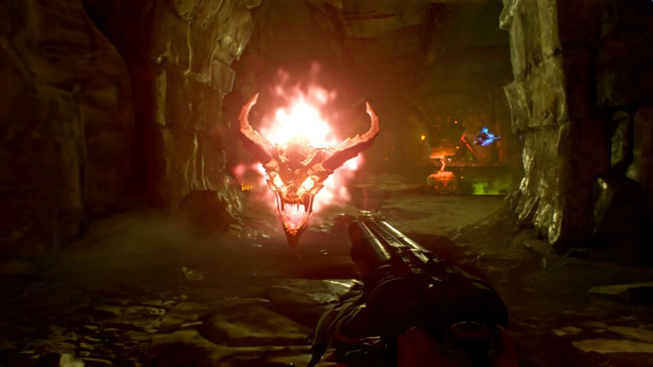 Hình ảnh game Doom 2016 chạy mượt mà trên Nintendo Switch, minh chứng cho khả năng tối ưu hóa phần cứng