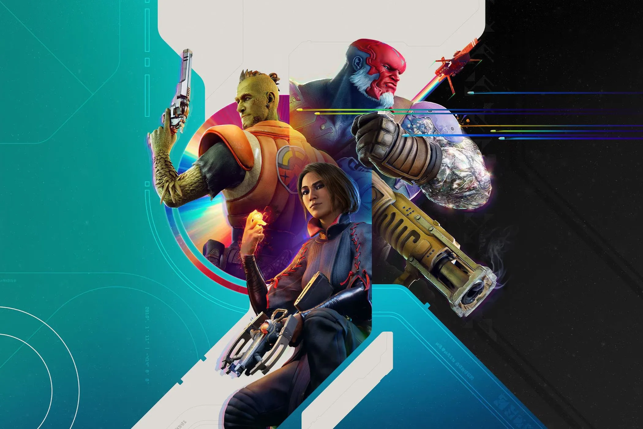 Hình ảnh quảng bá game Concord với ba nhân vật, biểu tượng cho những thách thức của game live-service.