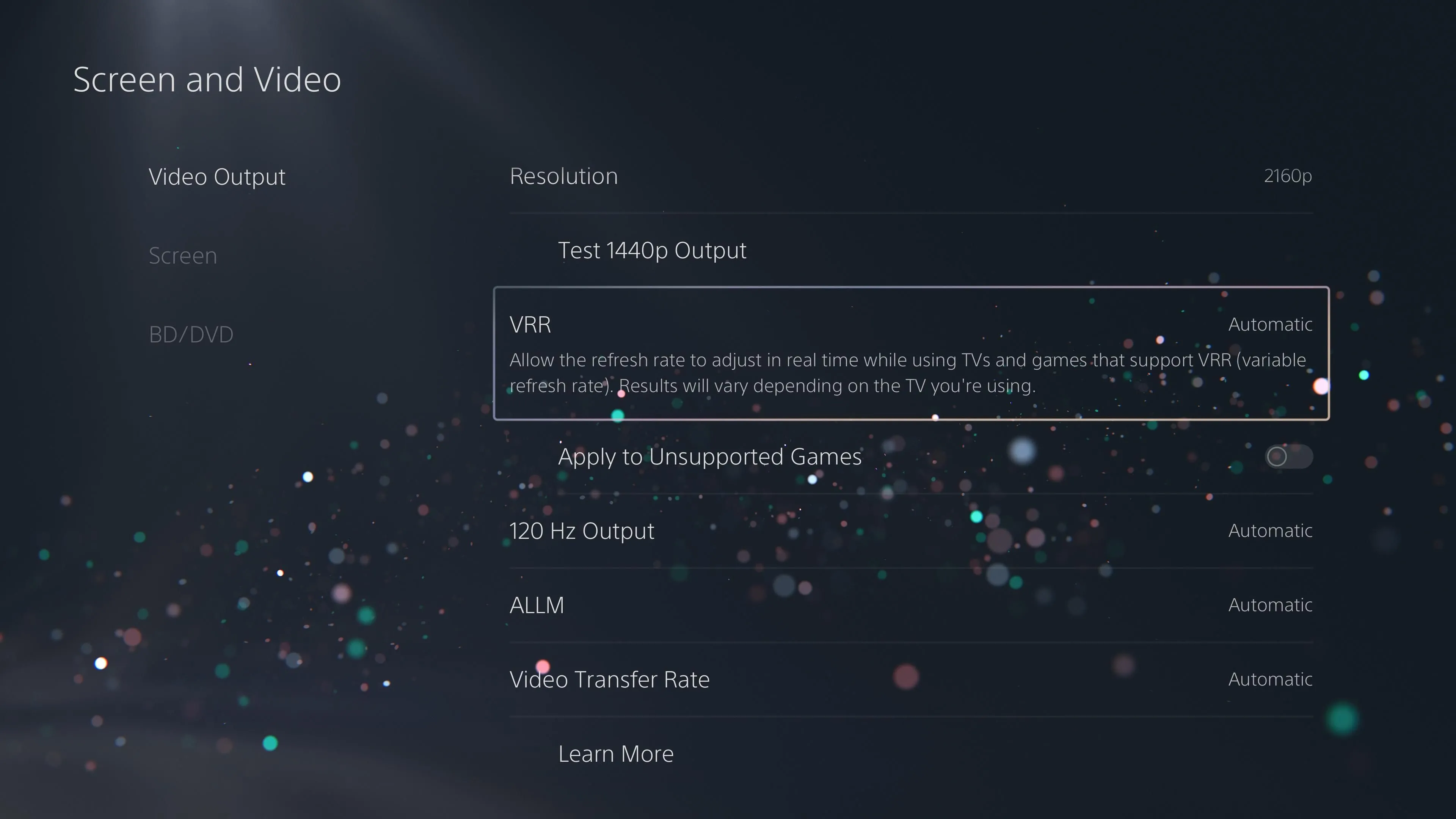 Kích hoạt tính năng Variable Refresh Rate (VRR) trên PlayStation 5 để đồng bộ hóa tần số quét.
