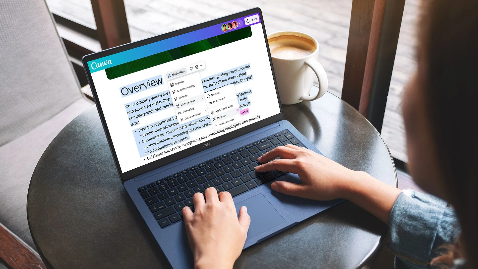 Laptop Chromebook ASUS CX1505CKA với màn hình lớn và thiết kế hiện đại