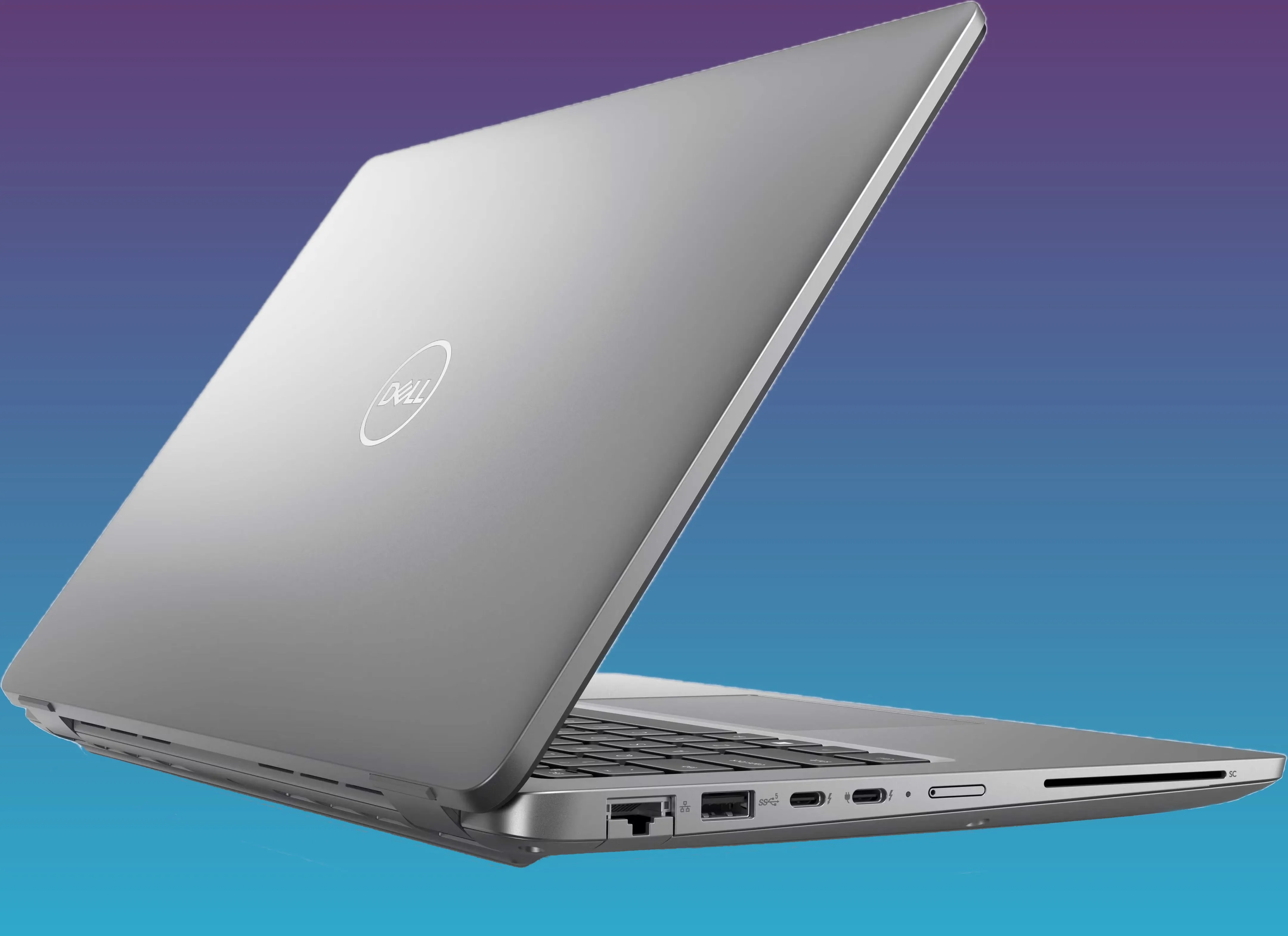 Laptop Dell Latitude 5450 màu xám với màn hình hiển thị rõ ràng.