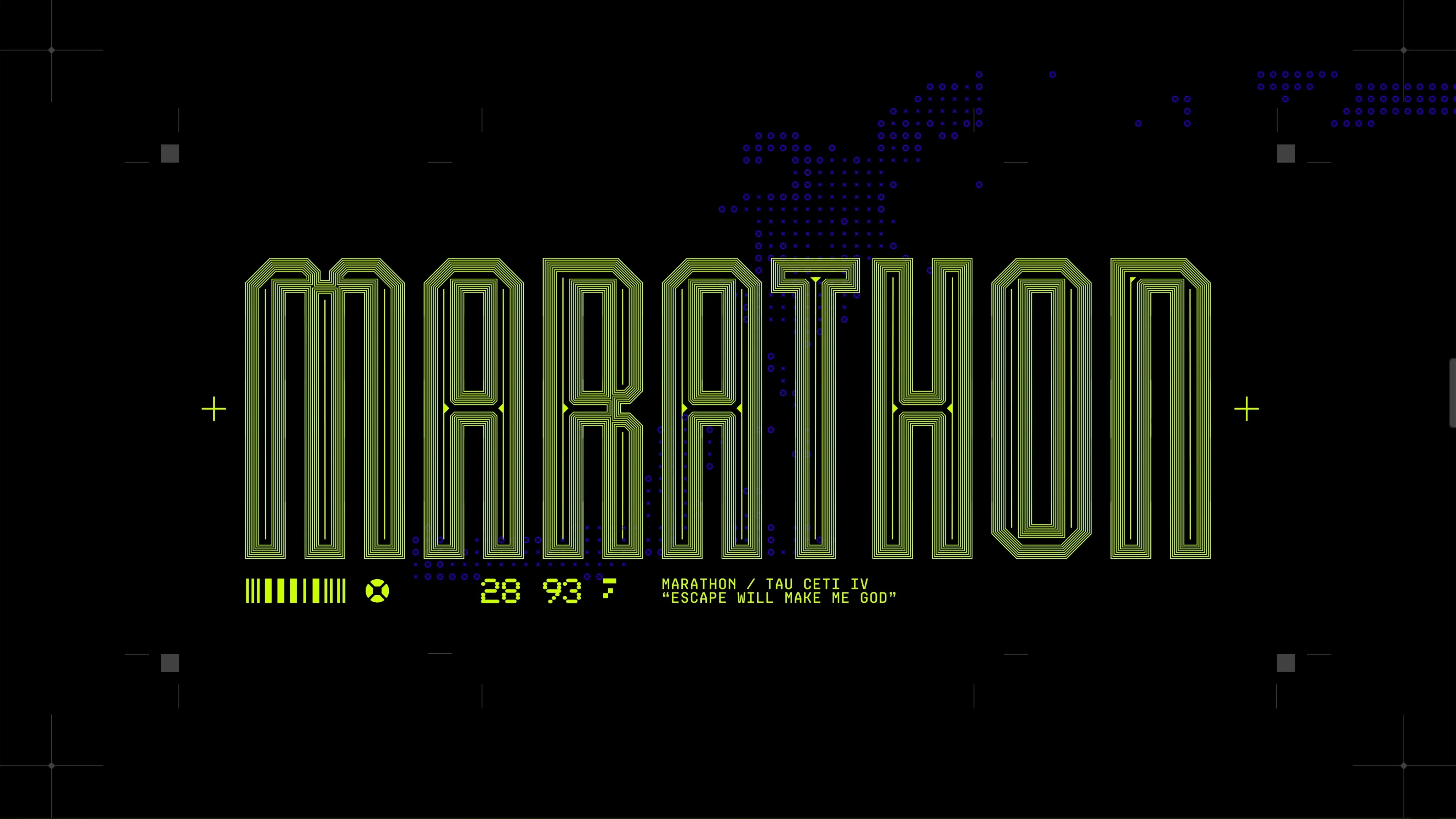 Logo game Marathon, biểu tượng của series game bắn súng huyền thoại từ Bungie.