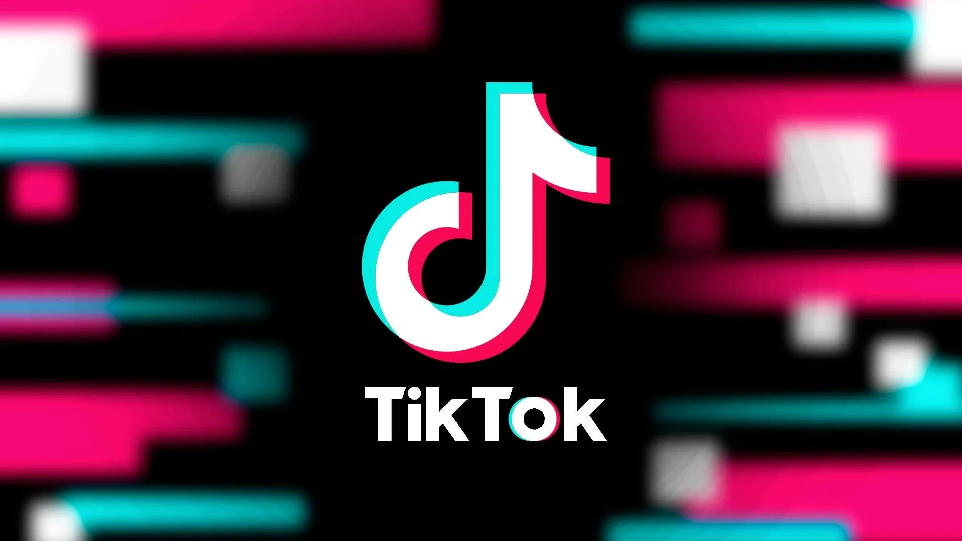 Logo TikTok màu trắng trên nền màn hình đen