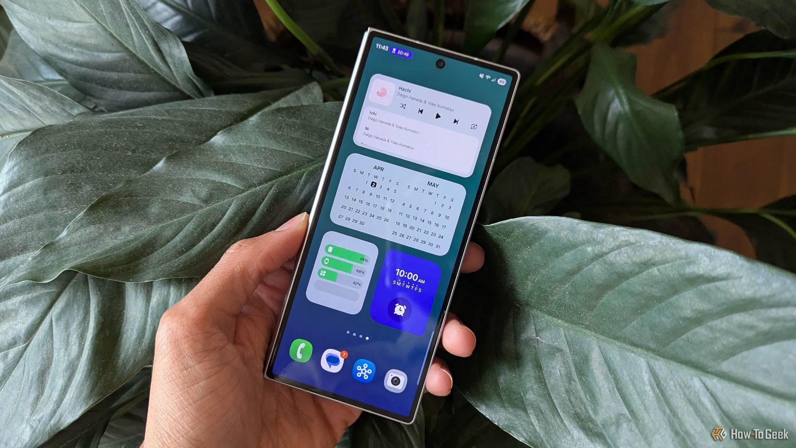 Màn hình chính Samsung One UI 7 trên màn hình ngoài của Samsung Galaxy Z Fold 6