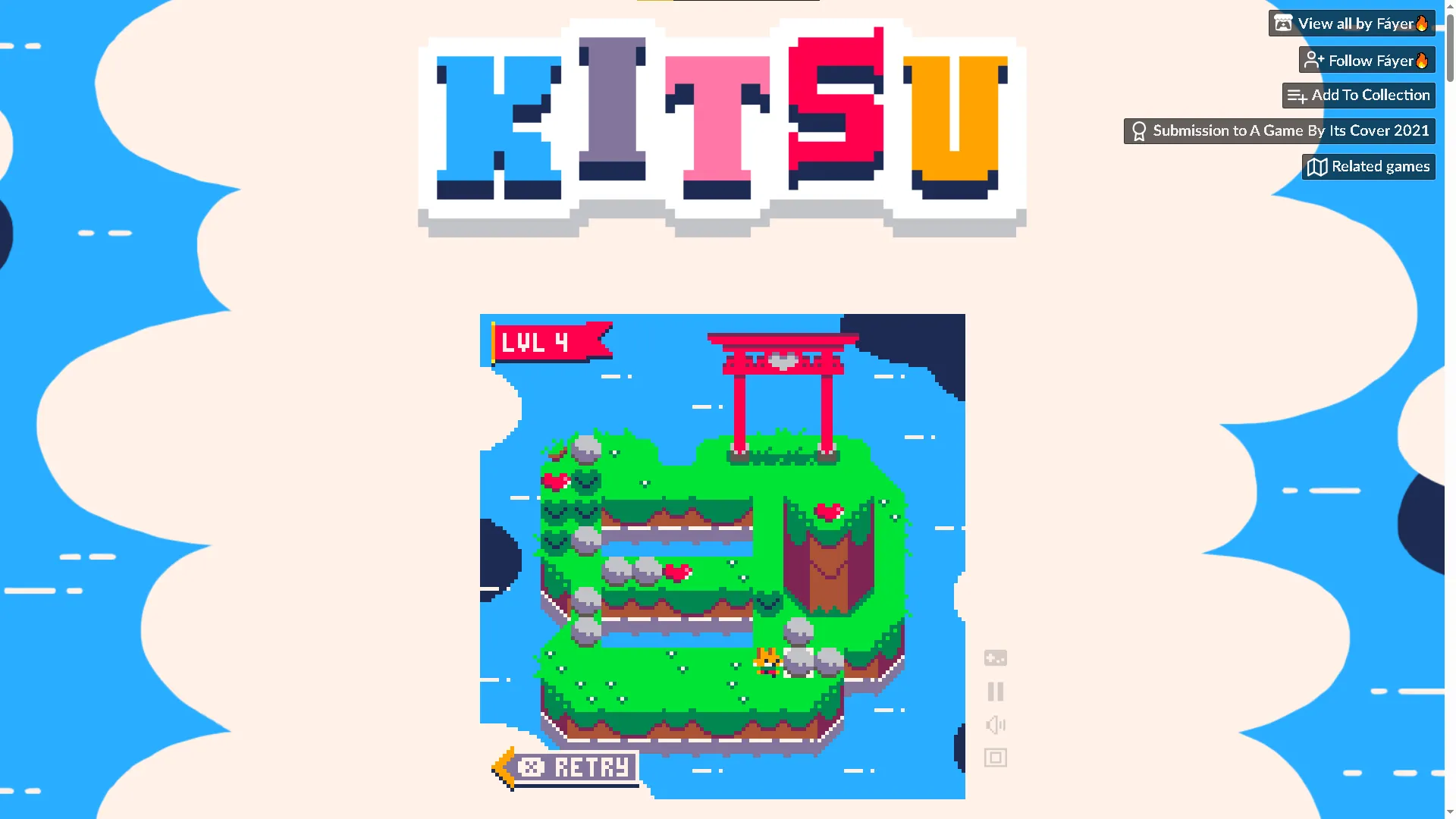Màn hình game Kitsu với các khối hộp và nhân vật đang giải câu đố Sokoban, yêu cầu suy luận logic để hoàn thành.