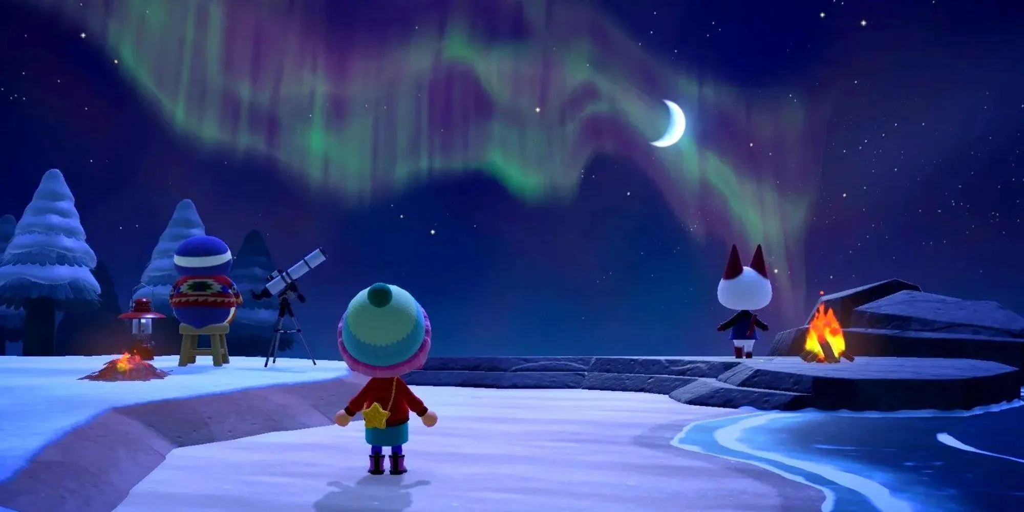 Màn pháo hoa rực rỡ thắp sáng bầu trời đêm trong Animal Crossing: New Horizons, một khoảnh khắc ăn mừng quen thuộc của mùa hè ảo.