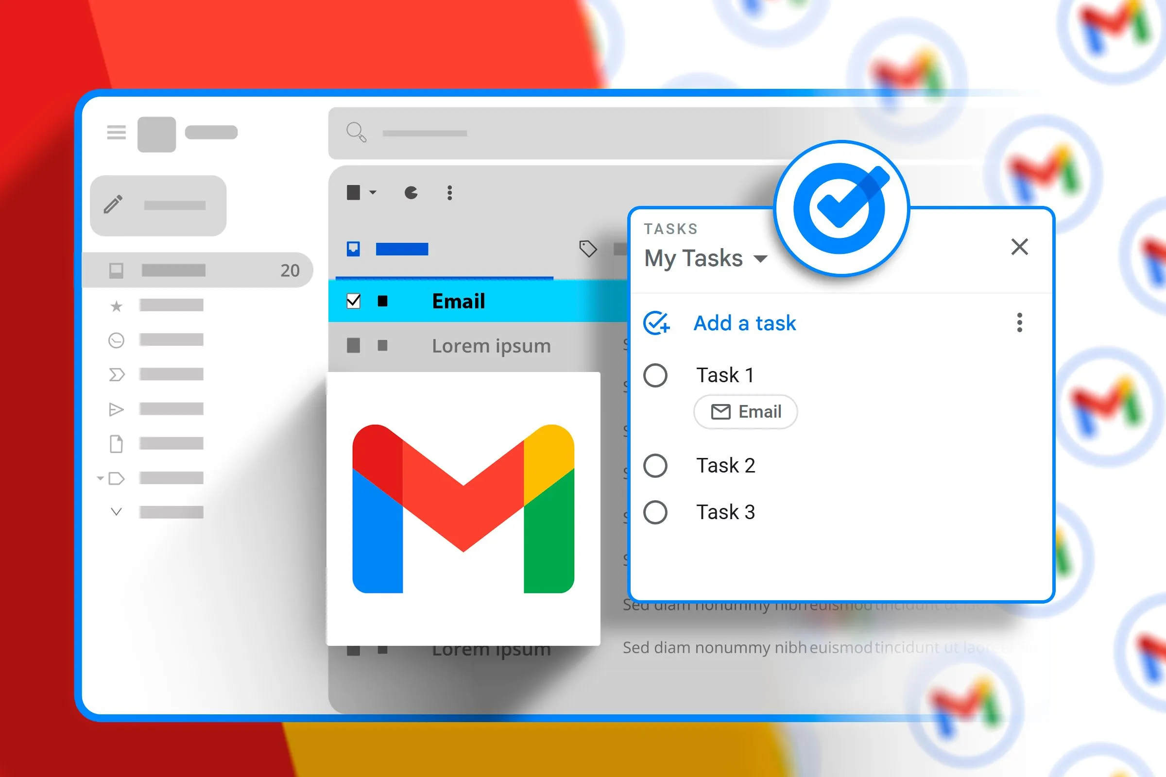 Minh họa hộp thư Gmail với một email đang được thêm vào danh sách công việc cần làm, thể hiện tính năng tích hợp và quản lý hiệu quả.