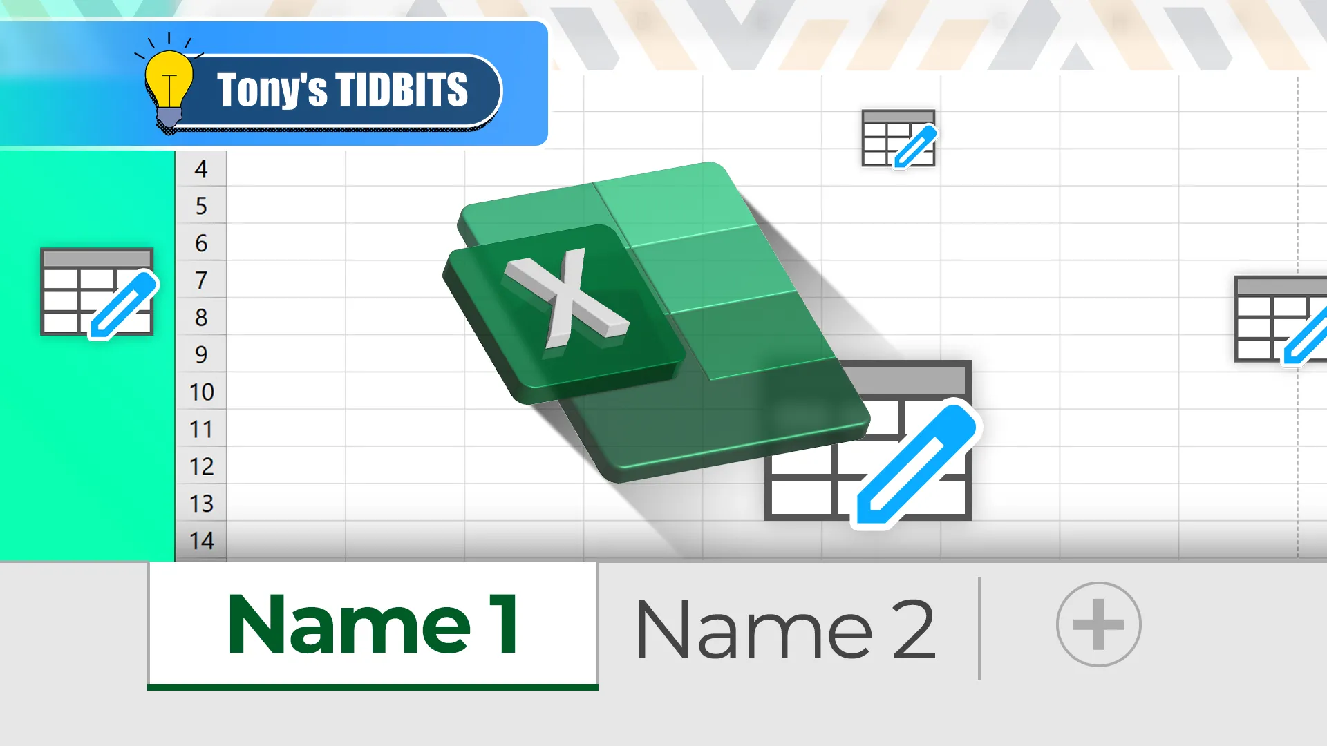 Một bảng tính Excel với các tên trang tính được tô sáng, cho thấy sự dễ dàng điều hướng giữa các worksheet khi được đặt tên hợp lý.
