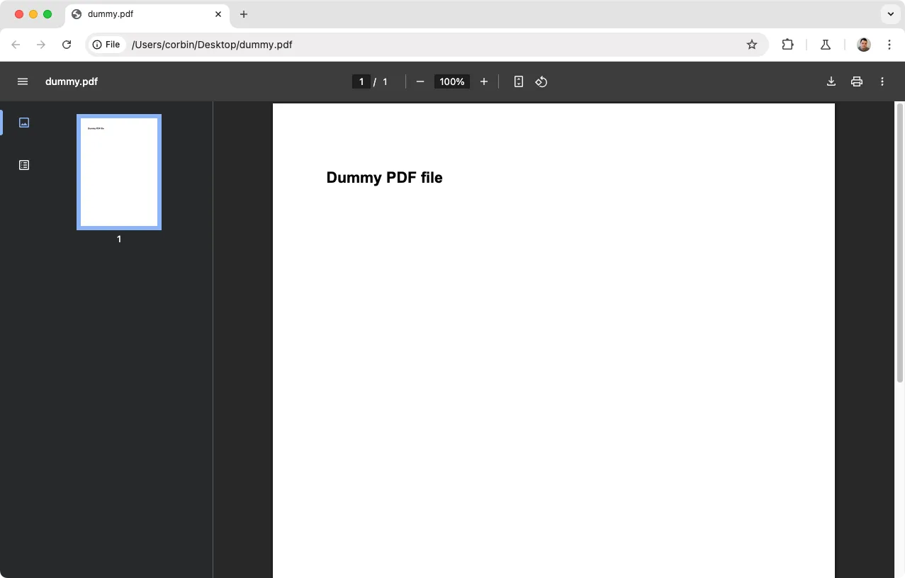 Một tệp PDF đang được hiển thị trong trình duyệt Google Chrome, thể hiện khả năng mở và xem tài liệu PDF trực tiếp trên ứng dụng trình duyệt.