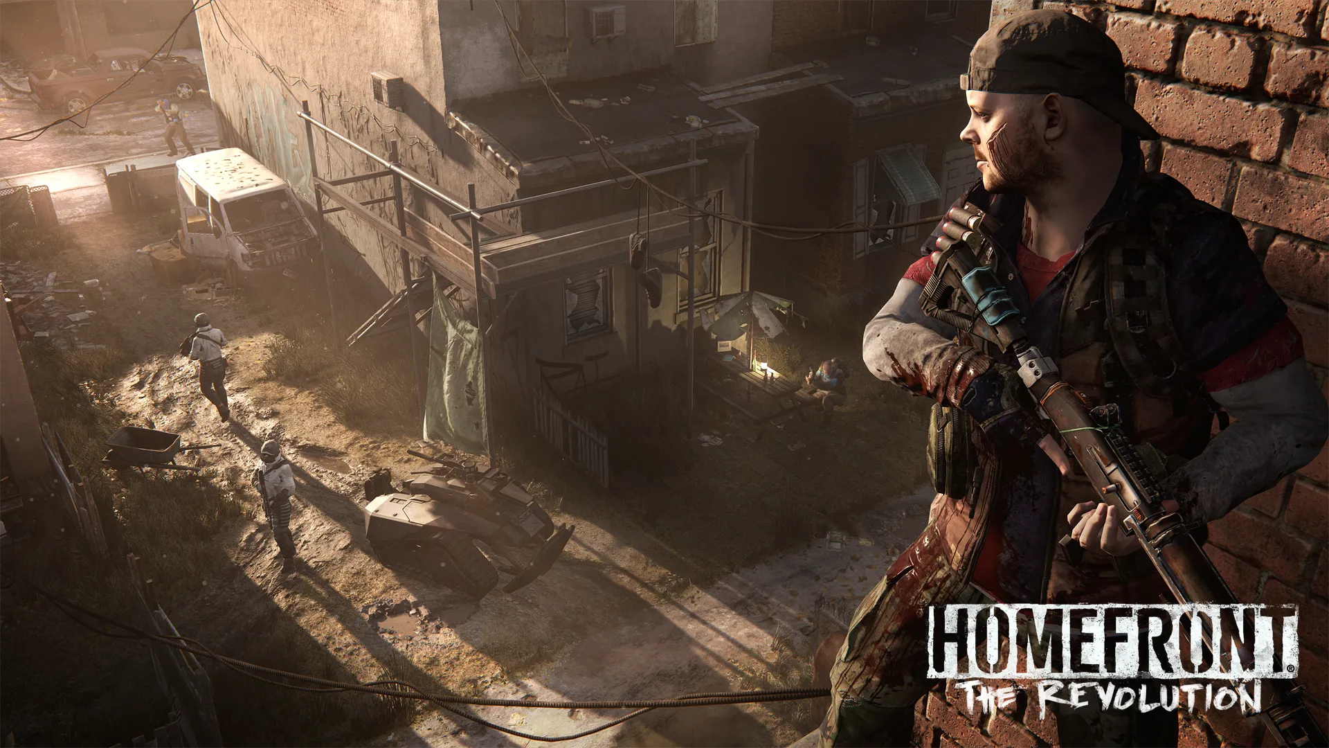 Nhân vật chính Ethan Brady của Homefront The Revolution, một thành viên phe kháng chiến cầm súng.
