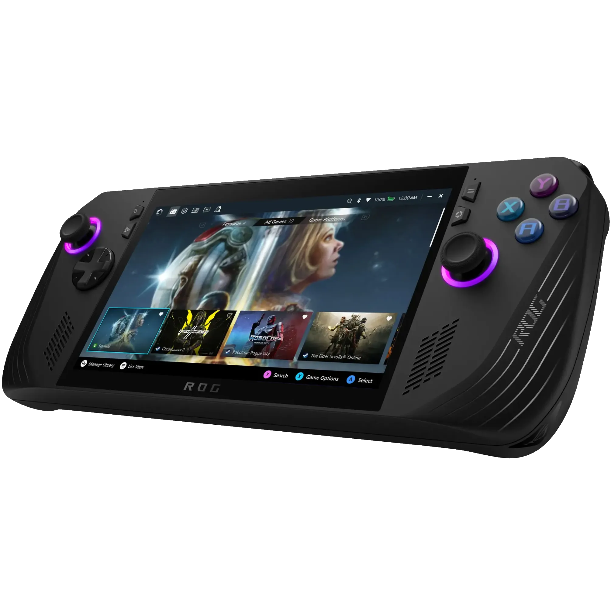 ROG Ally X phiên bản 2024 màu đen, thiết bị chơi game cầm tay mạnh mẽ