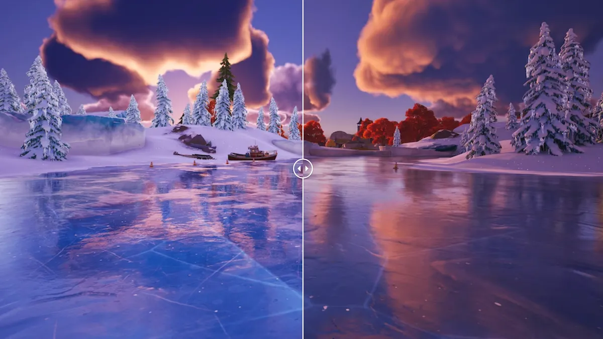 So sánh đồ họa Fortnite trước và sau khi tích hợp công nghệ Lumen của Unreal Engine 5.