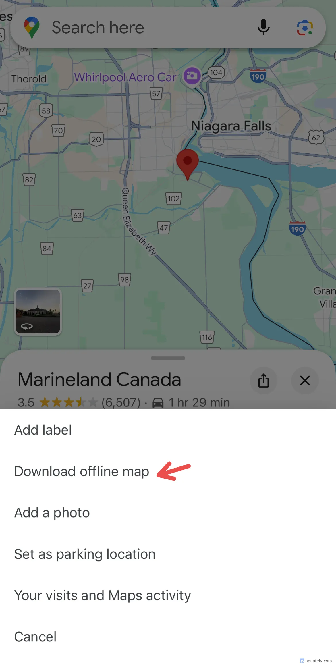 Tải bản đồ khu vực ngoại tuyến trên Google Maps để sử dụng khi không có kết nối internet.