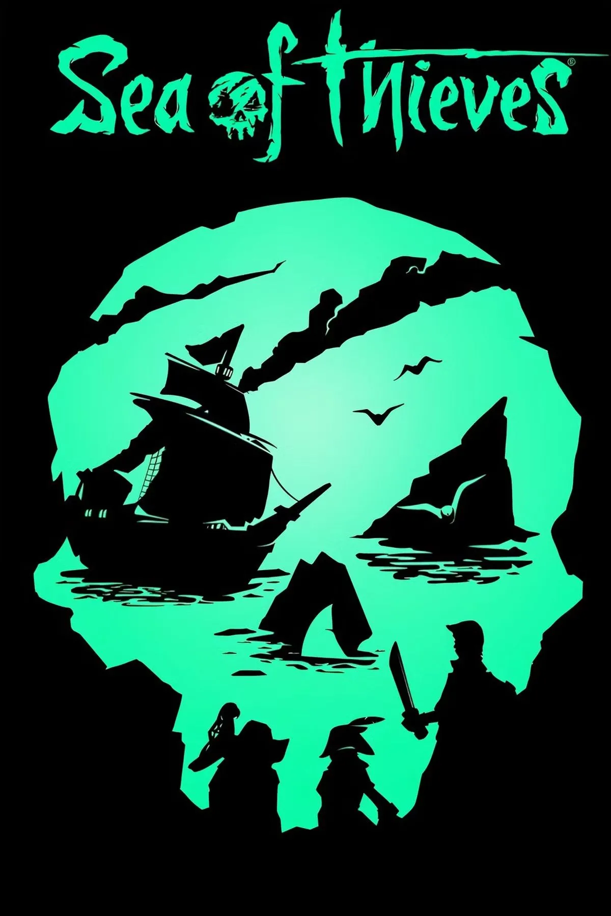 Tàu cướp biển lướt trên mặt biển xanh ngọc trong Sea of Thieves, gợi lên không khí phiêu lưu đầy nắng gió của mùa hè.