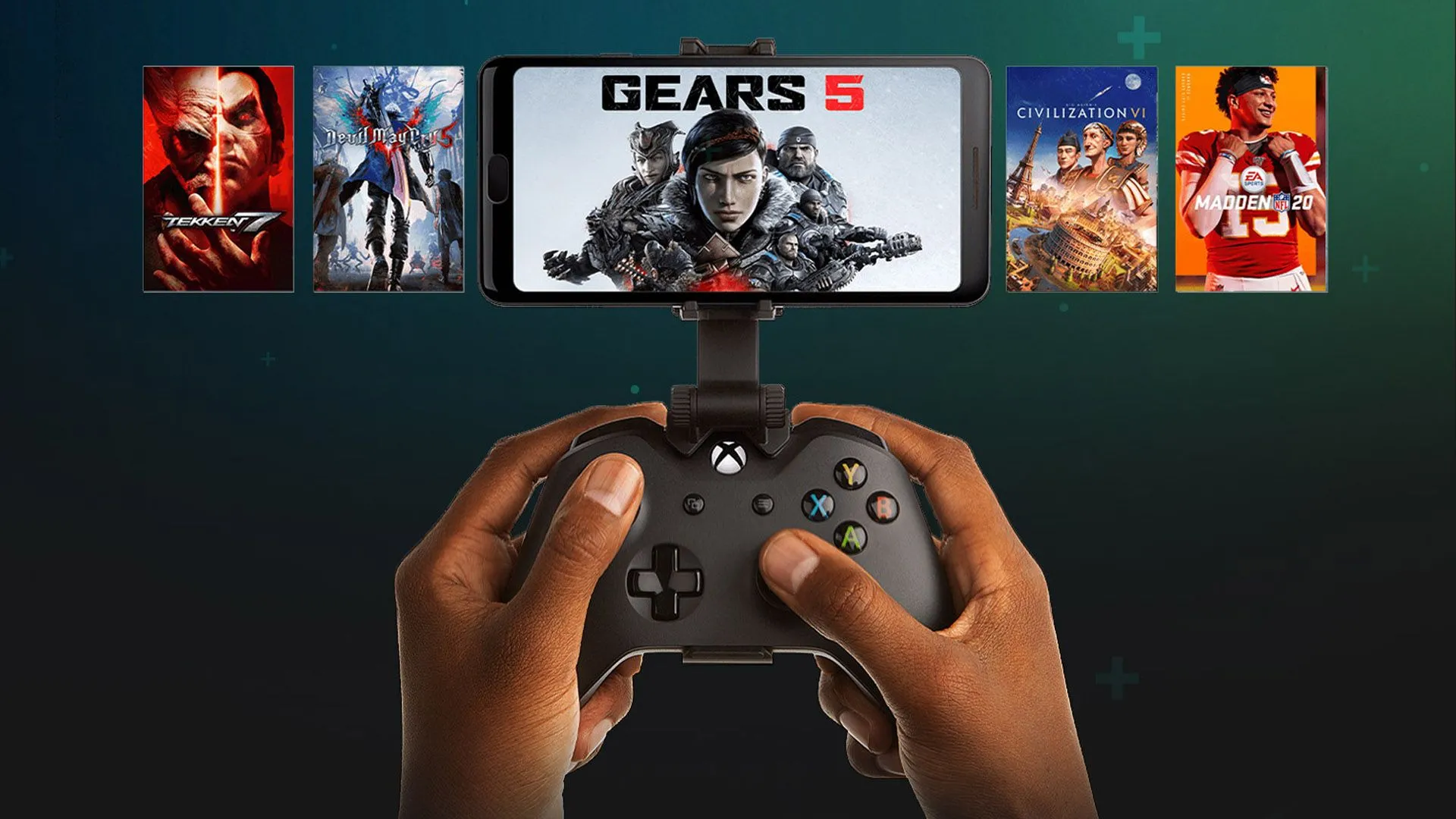 Tay cầm Xbox kết nối iPhone minh họa dịch vụ chơi game đám mây Xbox Cloud Gaming