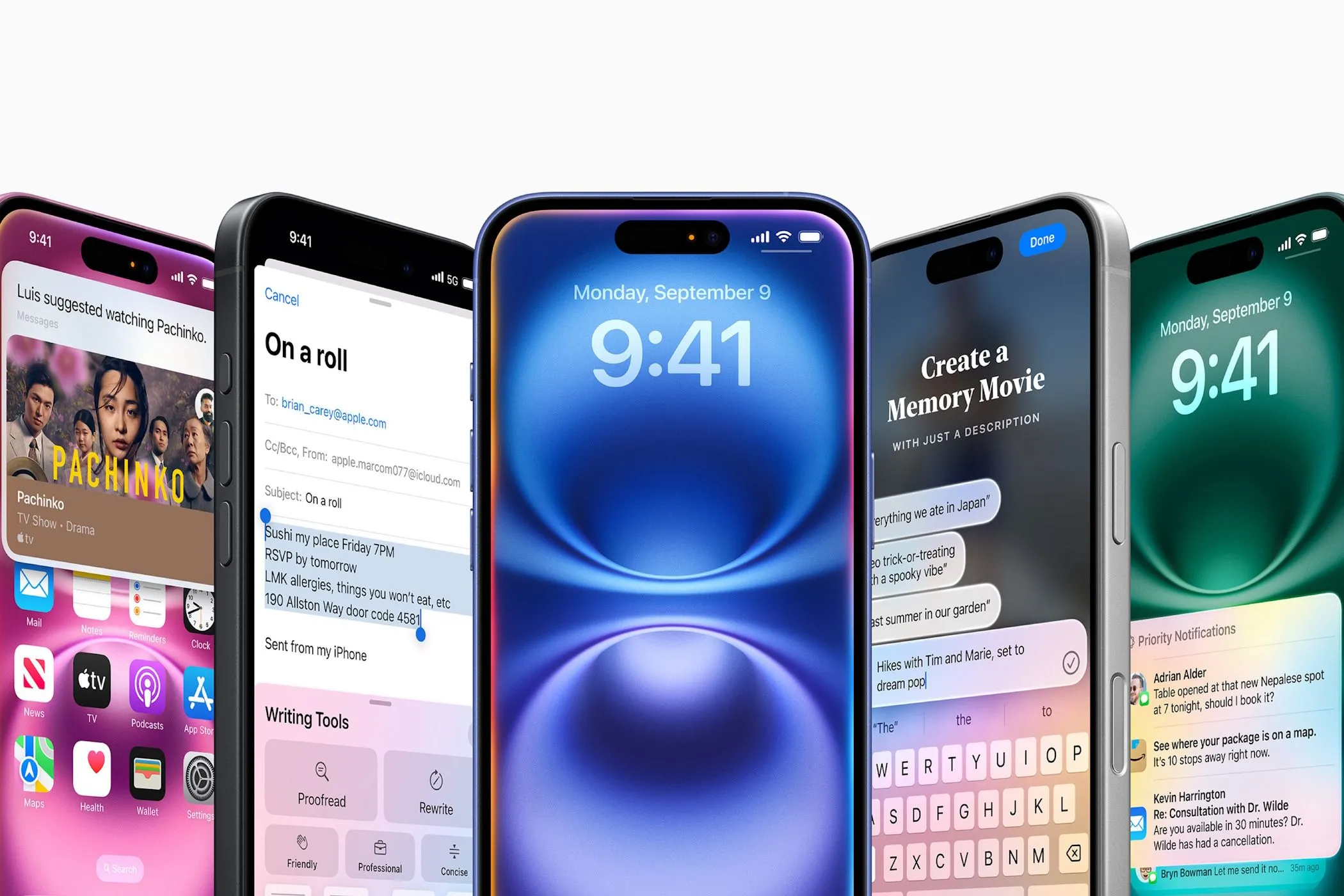 Tính năng Apple Intelligence được trình diễn trên màn hình iPhone.