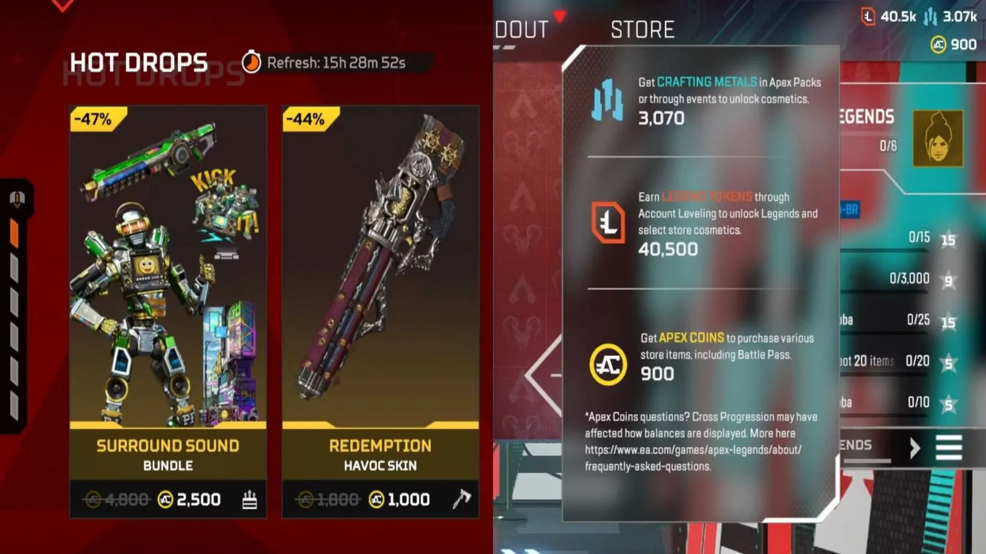 Tổng quan về một số loại tiền tệ kỹ thuật số trong Apex Legends.