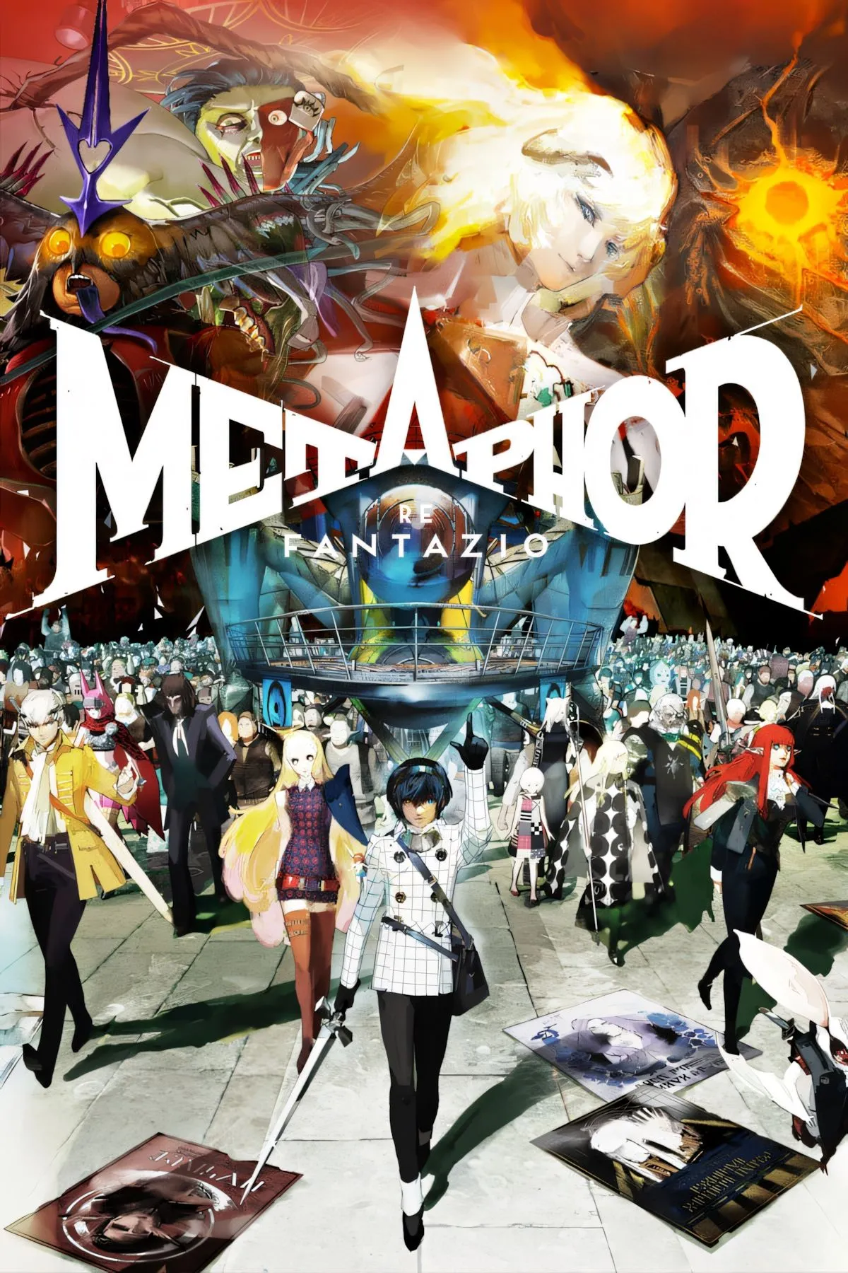 Ảnh bìa của Metaphor: ReFantazio, một tựa game JRPG mới của Atlus với đồ họa phong cách.