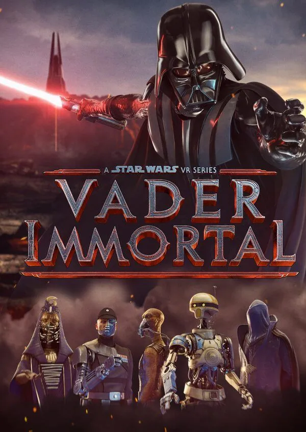 Ảnh tổng hợp nhiều cảnh trong game VR Star Wars Vader Immortal.