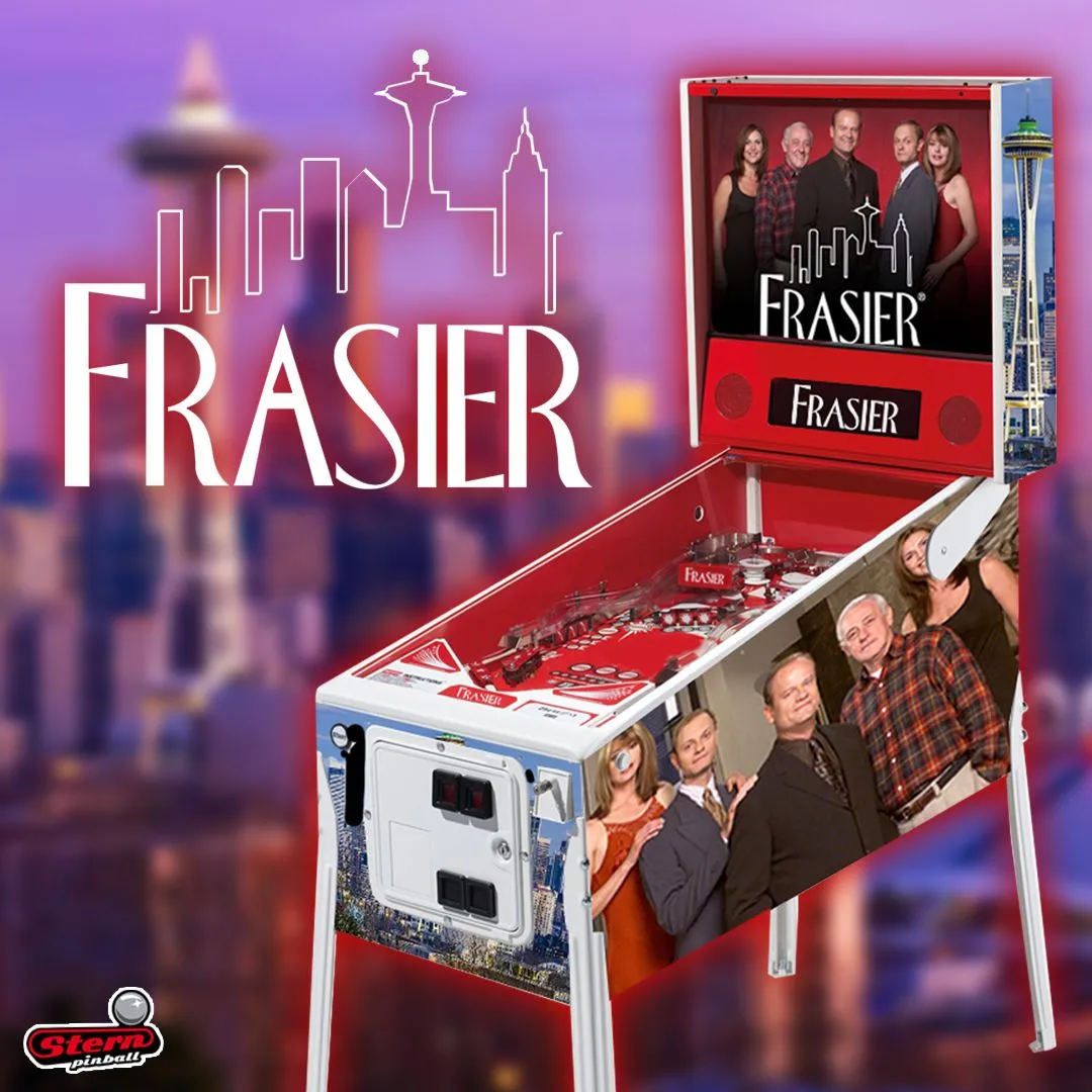 Bản nháp máy pinball Frasier được Stern Pinball công bố nhân ngày Cá tháng Tư, minh họa ý tưởng game độc đáo.