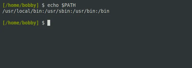 Biến môi trường PATH trong Linux, hiển thị các thư mục hệ thống mà shell tìm kiếm lệnh.