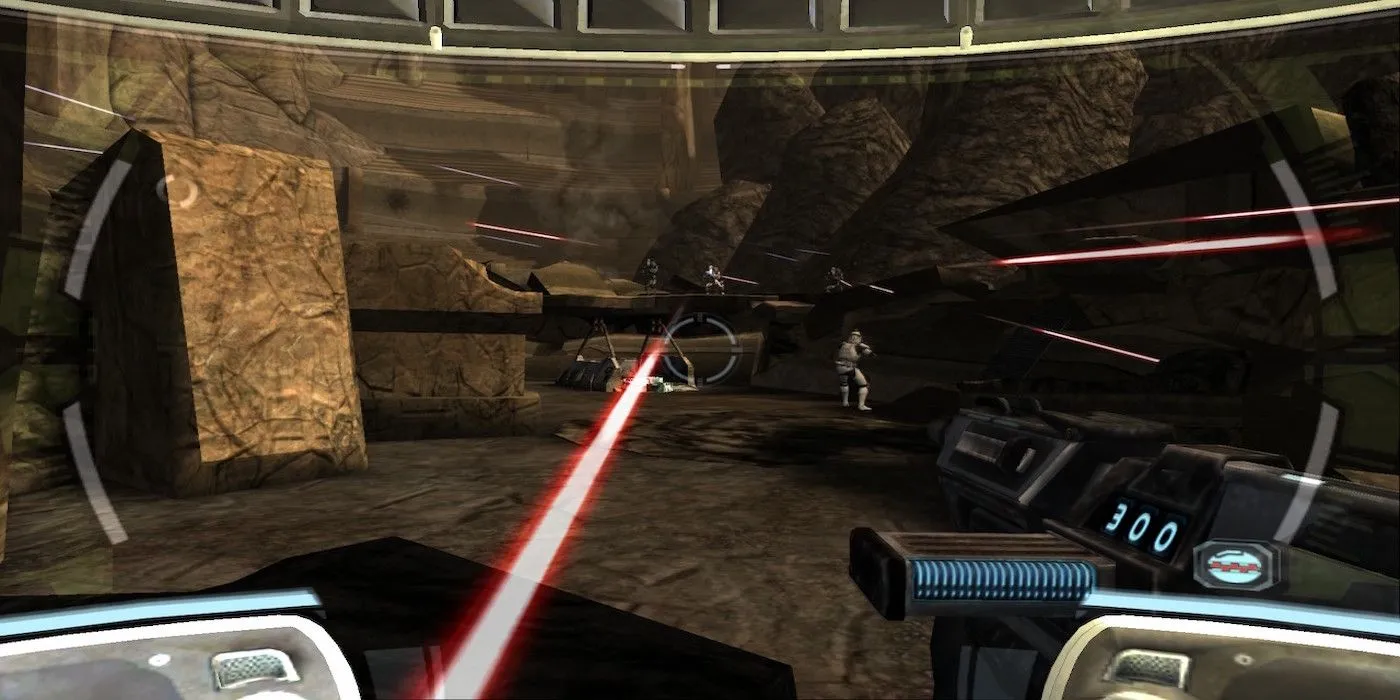 Biệt đội Republic Commando trong một nhiệm vụ khắc nghiệt, minh họa lối chơi FPS chiến thuật độc đáo của tựa game Star Wars này.
