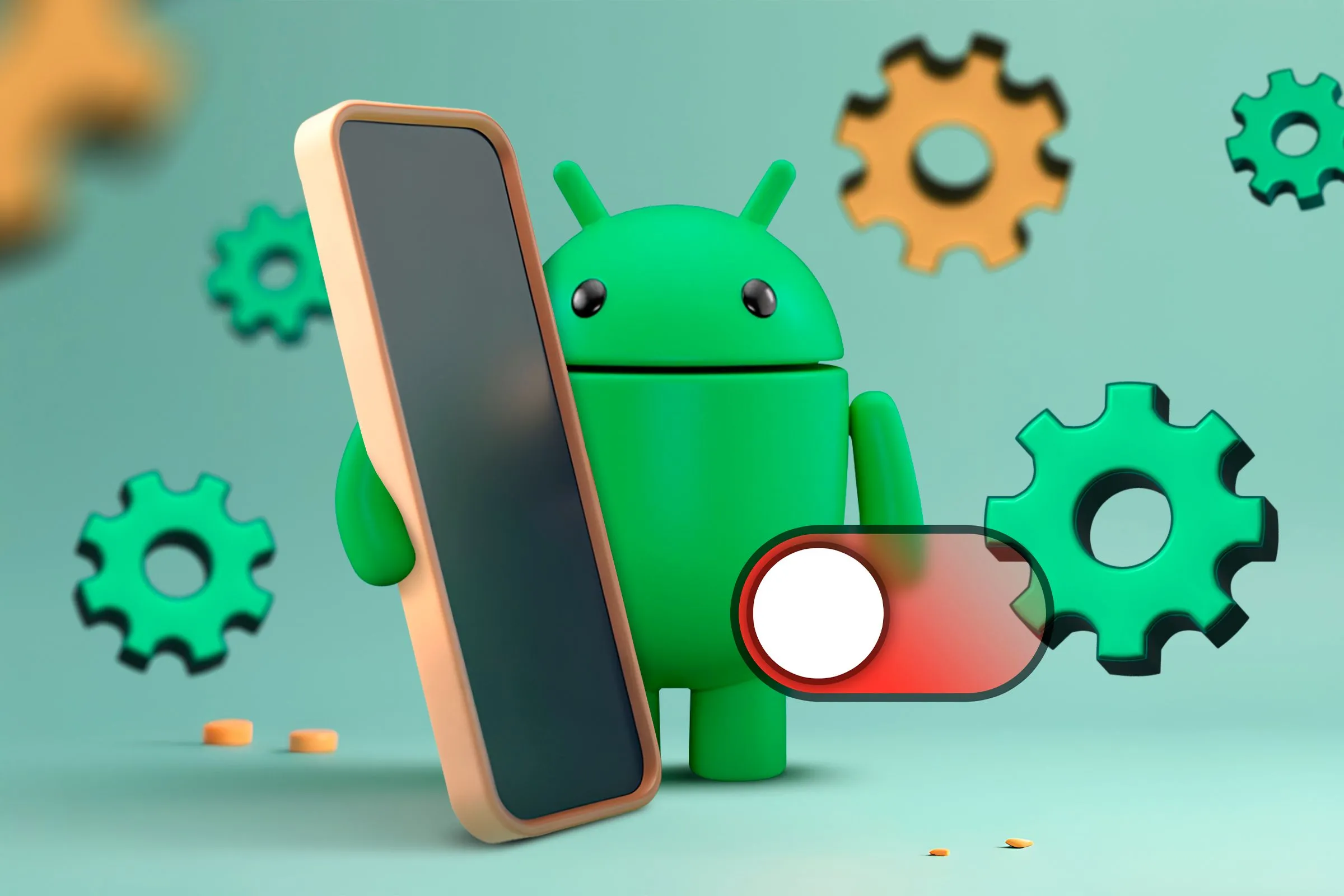 Biểu tượng Android cùng các tùy chọn cài đặt trên điện thoại, gợi ý giao diện mới giống iOS