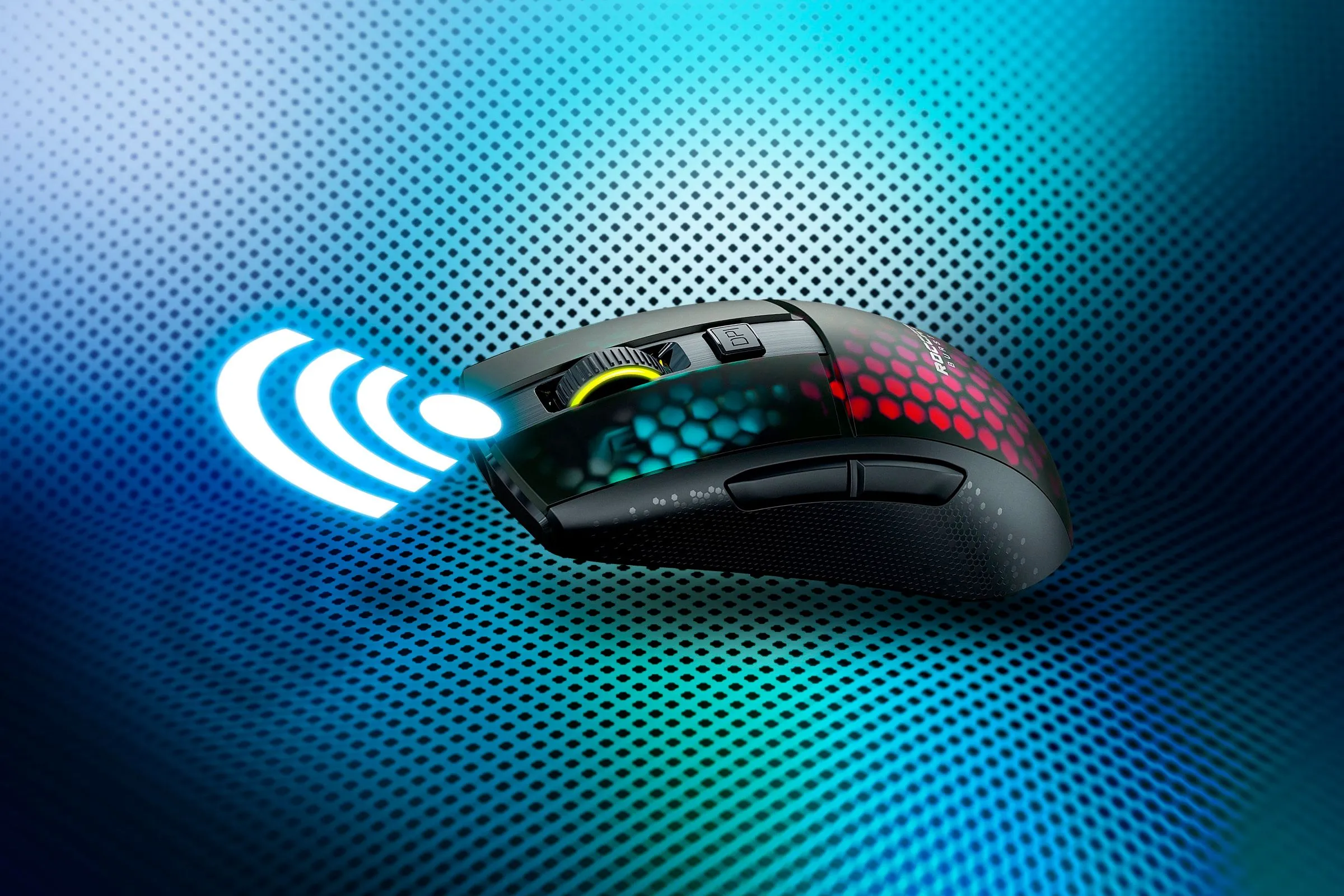 Biểu tượng chuột gaming không dây tượng trưng cho công nghệ Lightspeed của Logitech