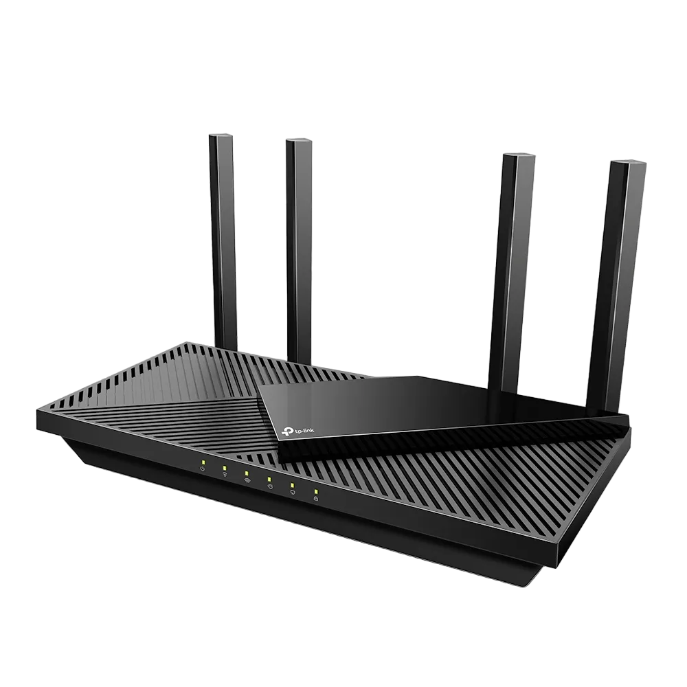 Bộ định tuyến Wi-Fi 6 TP-Link Archer AX21 màu đen với 4 ăng-ten