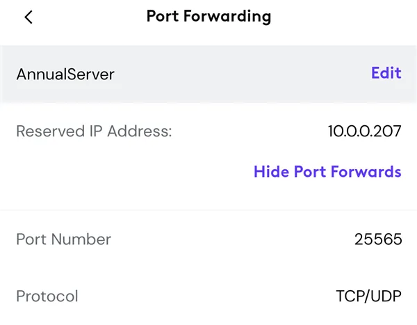 Cài đặt chuyển tiếp cổng cần thiết cho server Minecraft.