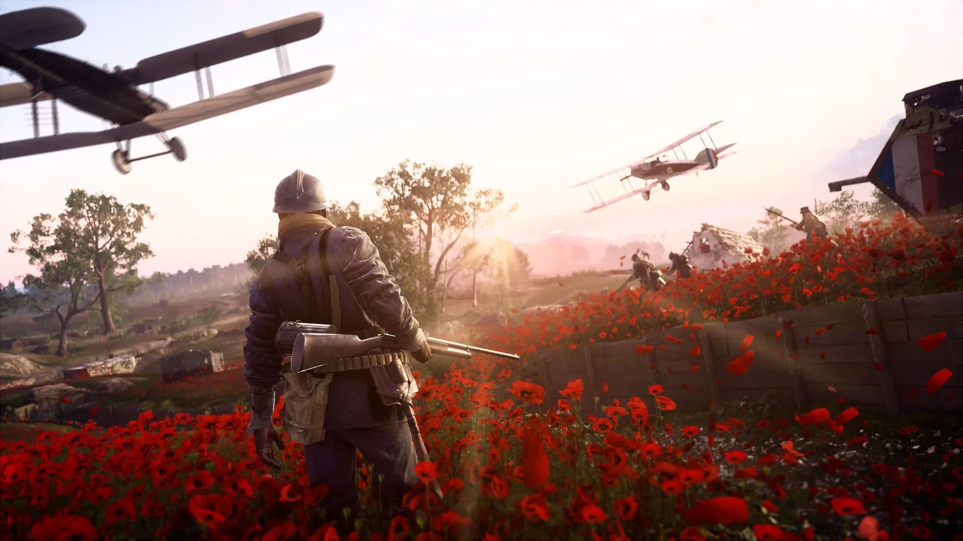 Cảnh chiến trường khốc liệt trong game Battlefield 1, thể hiện chất lượng đồ họa game cũ vẫn rất tốt