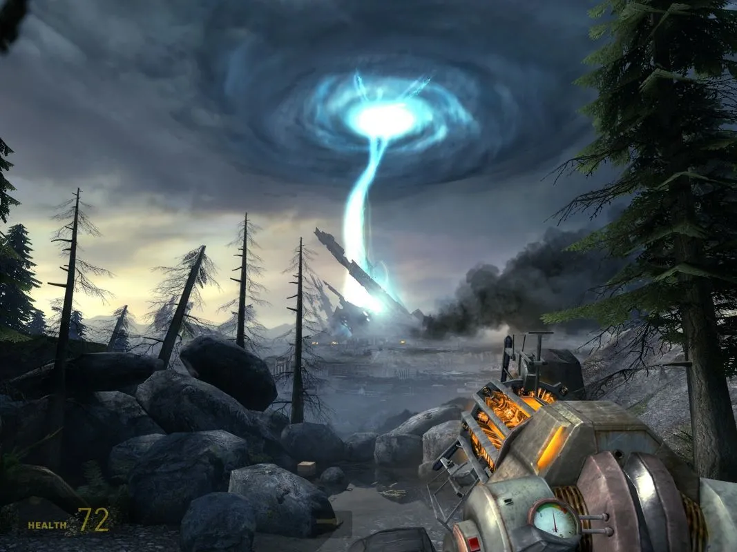 Cảnh game Half-Life 2: Episode 2 với nhân vật Alyx Vance và bối cảnh thành phố hoang tàn, minh họa cho sequel tận dụng tài nguyên cũ để tiếp nối